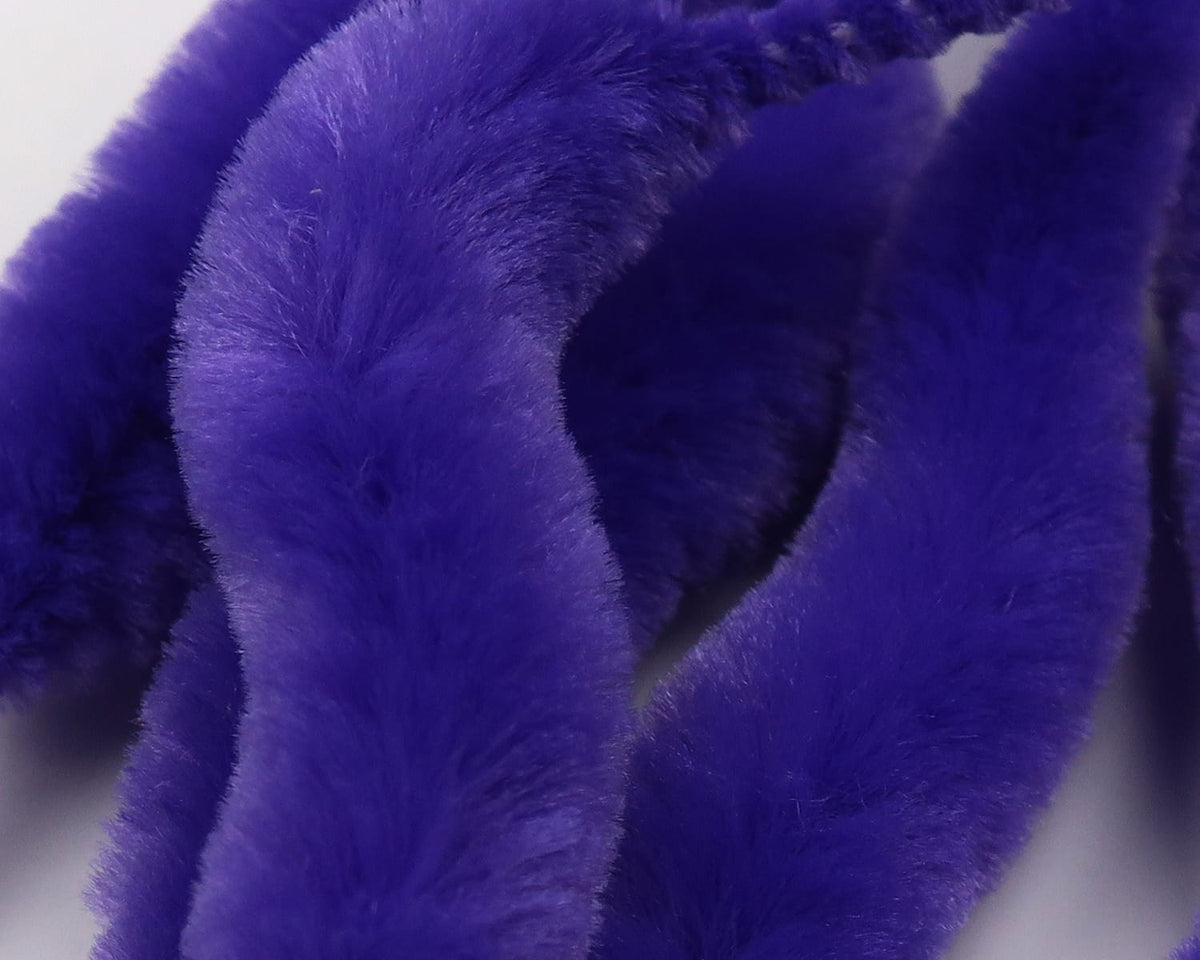 Deep purple plush synthetic Micro Dragon Tails chenille strands, fluffy fur-like fly tying material