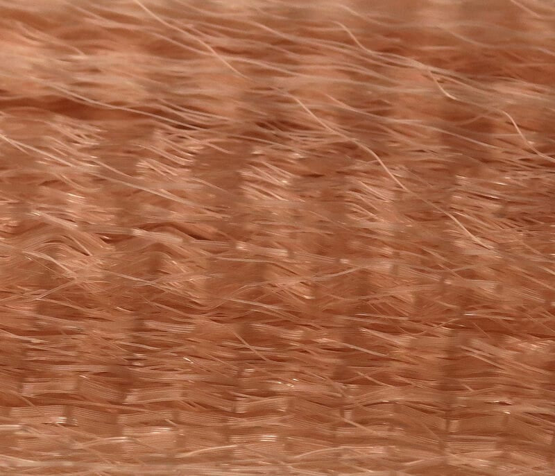 Hedron Unique Hair copper-tan synthetic fly tying hair with fine glossy, slightly crimped strands