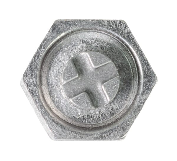 Korkers Xtra-Bite silver carbide screw-in cleat, hex flange with Phillips head, textured metal accessory