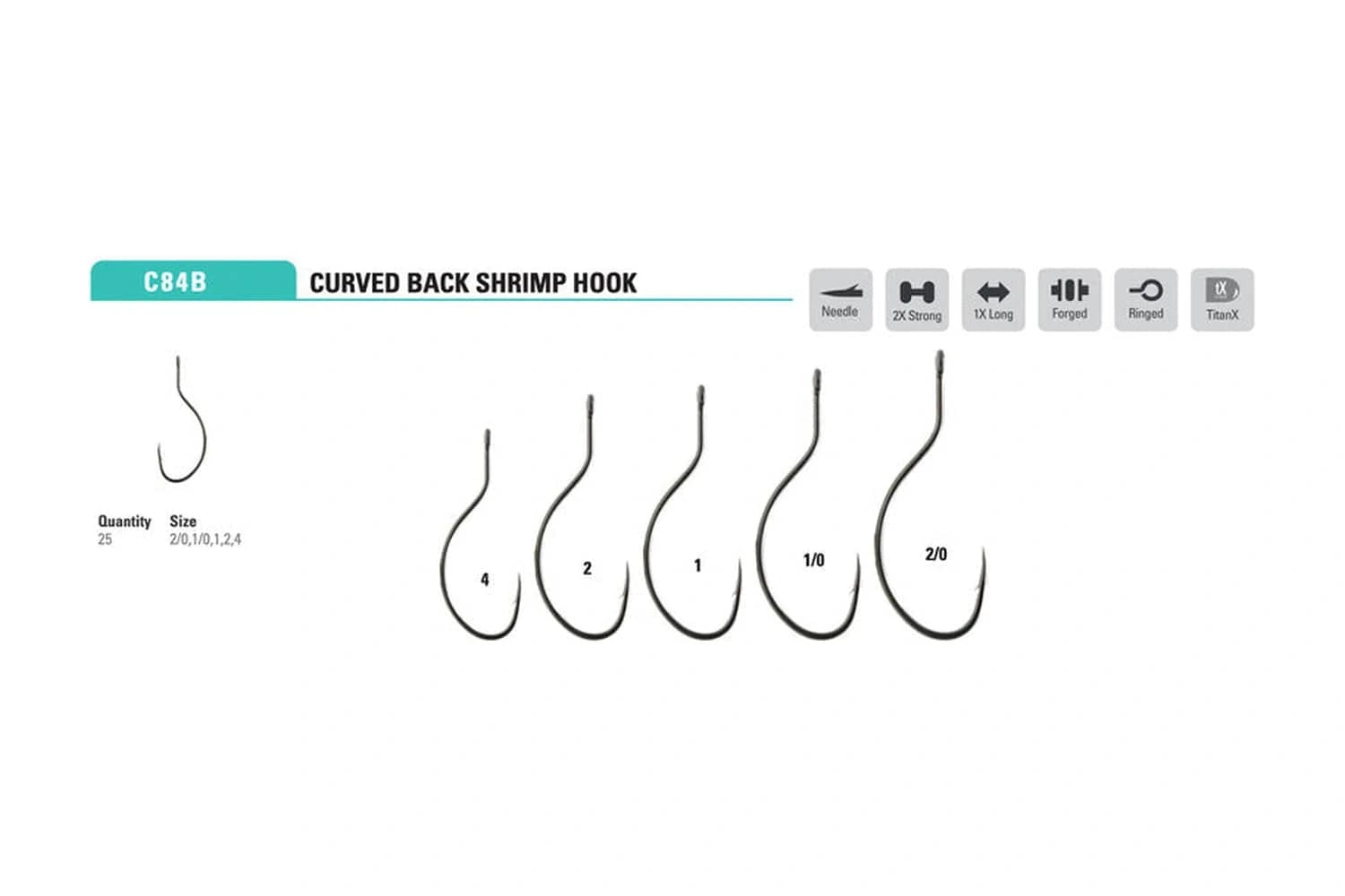 Mustad black bend-back shrimp fly hooks, forged steel with ringed eyes and needle points, curved sizes 4–2/0 displayed