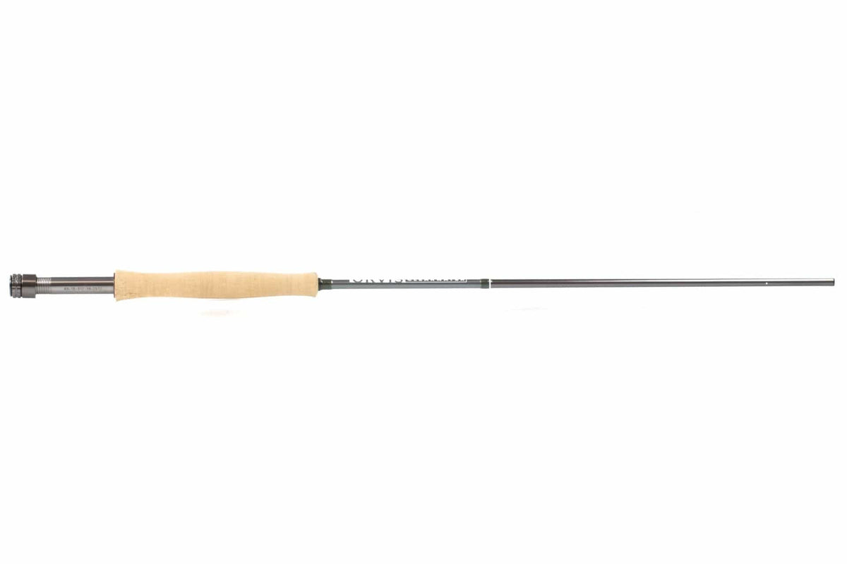 Orvis Clearwater fly rod with metallic graphite blank, natural cork handle and anodized metal reel seat