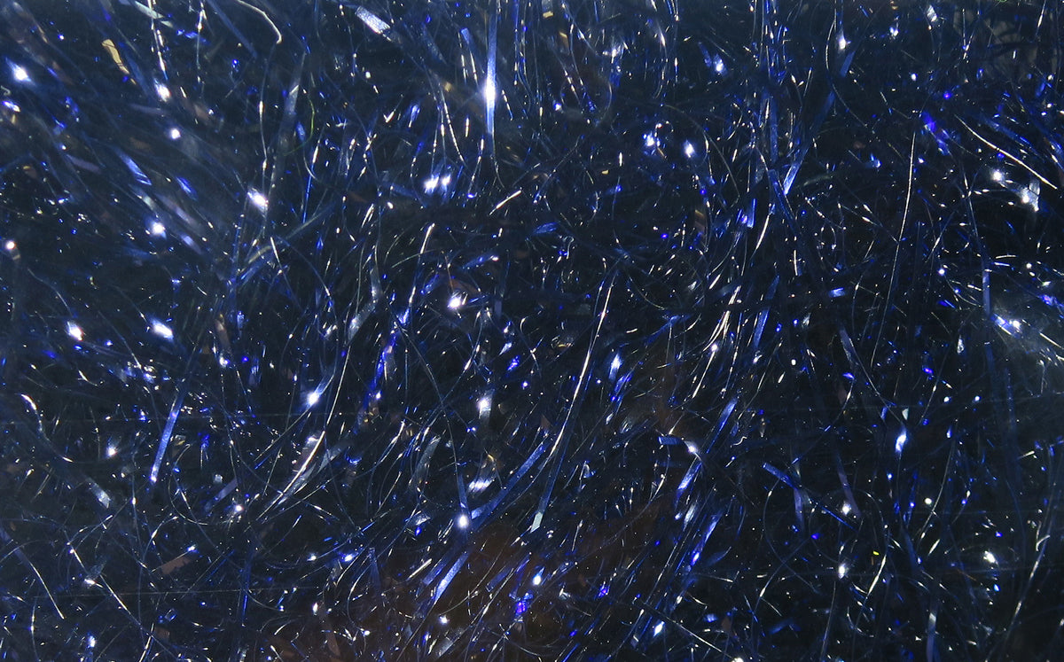 Hareline navy blue Polar Reflector flash chenille with metallic tinsel fibers and sparkling strands for fly tying