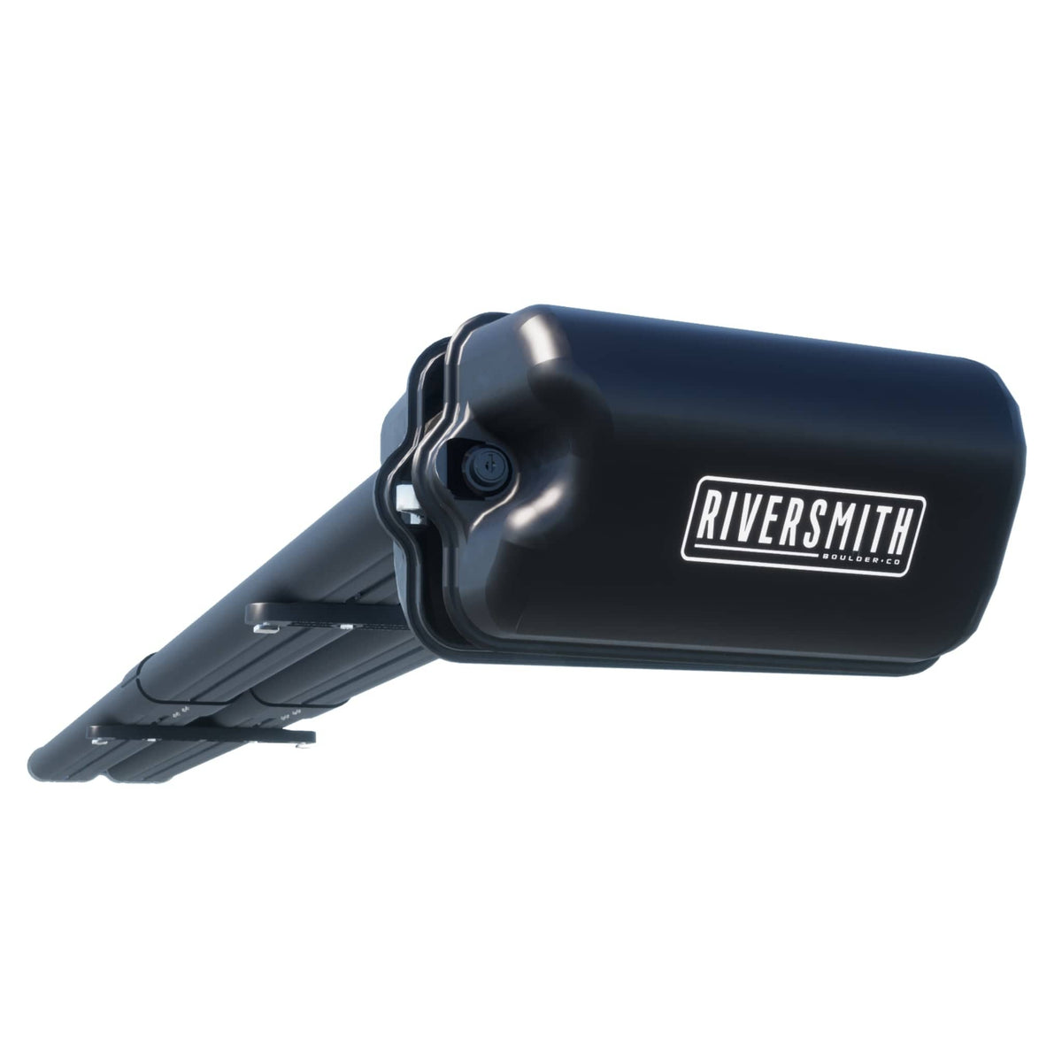 Black Riversmith River Quiver vehicle rod rack with mounting hardware and secure clamp system for fishing pole storage
