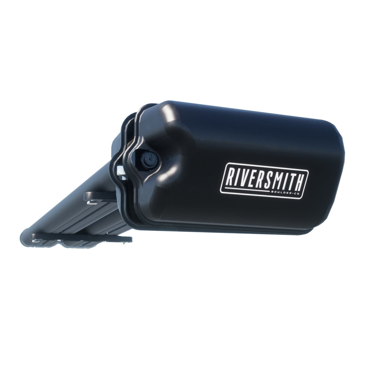 Black Riversmith ShortCut river quiver fishing rod rack mounted on vehicle with secure clamp system