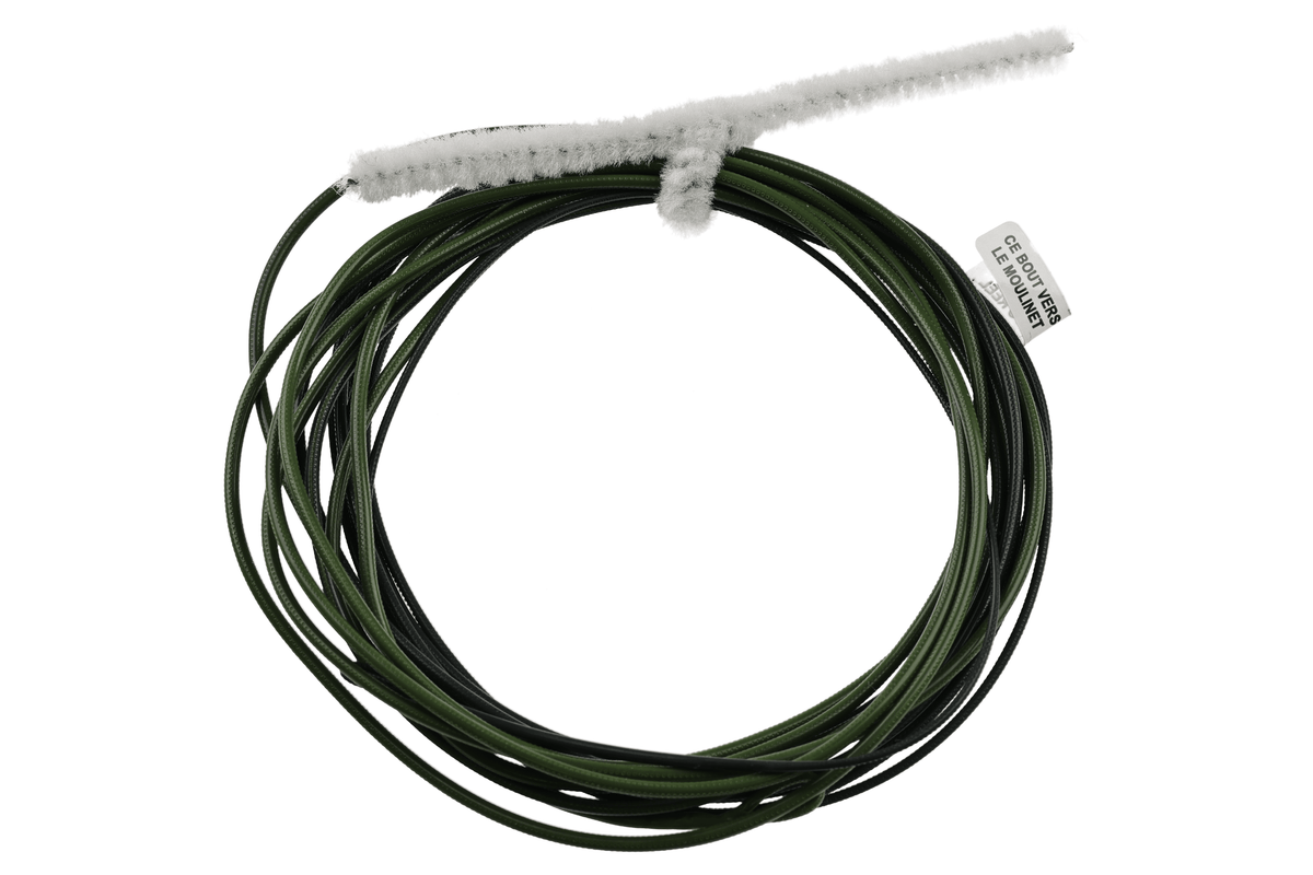 Scientific Anglers Skagit Tip Kit coiled dark green fly fishing line with white loop connector on white background
