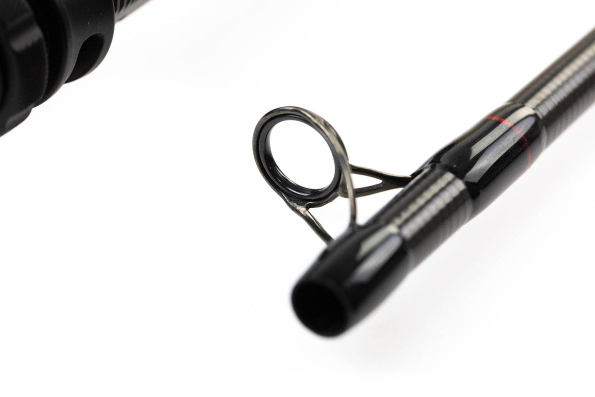 Scott Centric black carbon fly rod tip and guide with glossy finish and red thread wrap