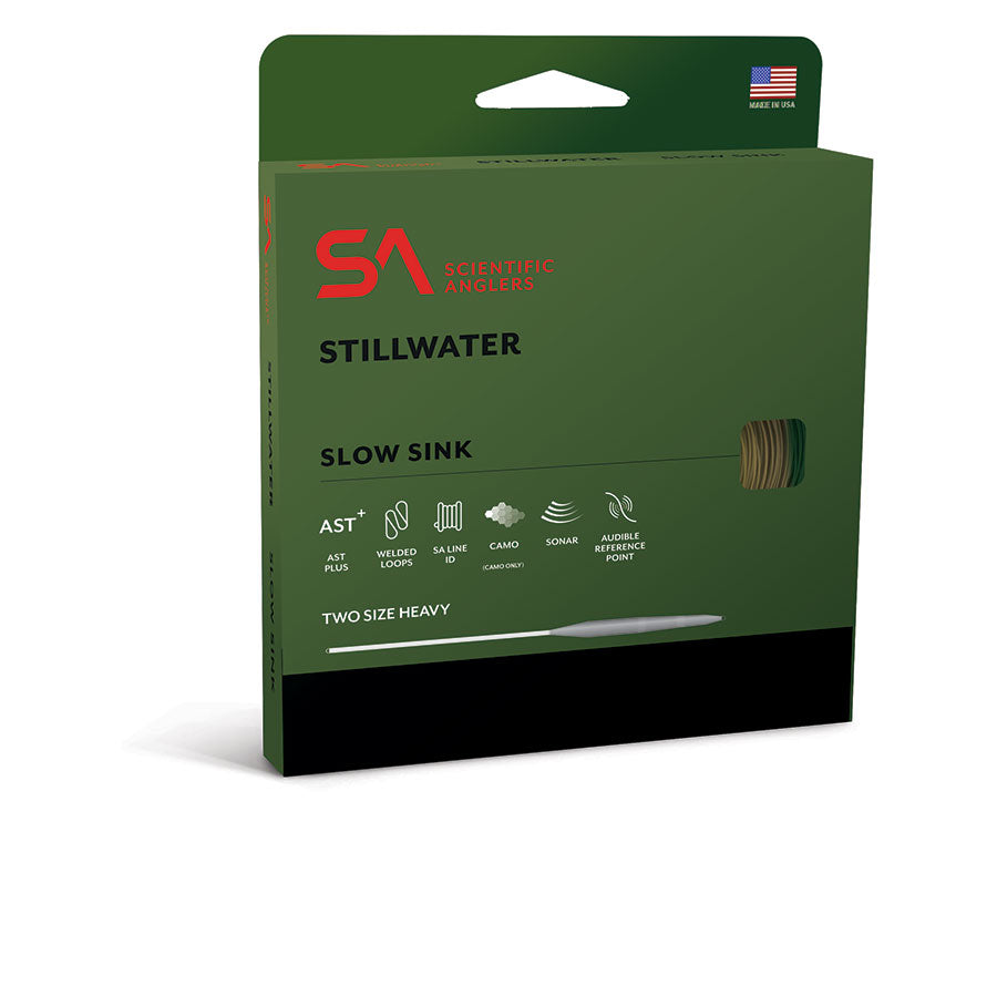 Scientific Anglers Stillwater Clear Camo Intermediate Fly Line retail box in green Stillwater packaging