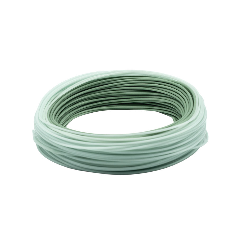 Coil of Scientific Anglers Stillwater Hover Fly Line in surf and blue spruce