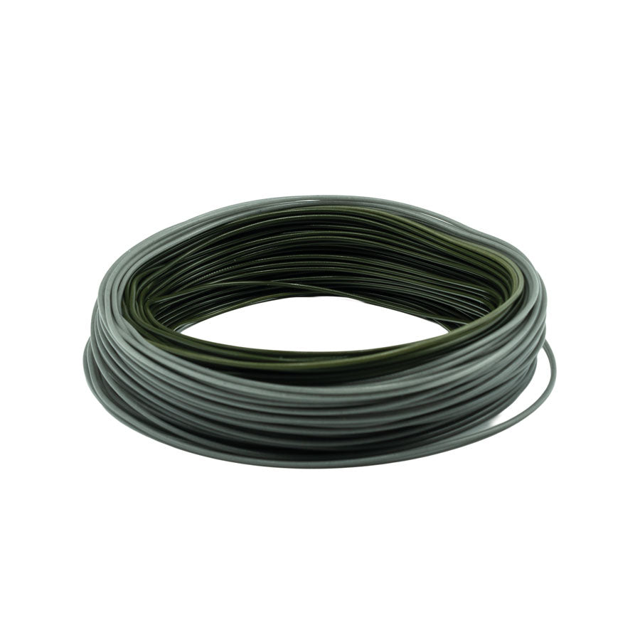 Coil of Scientific Anglers Stillwater Seamless Density Sink Fly Line S1/S3 in light gray and dark green