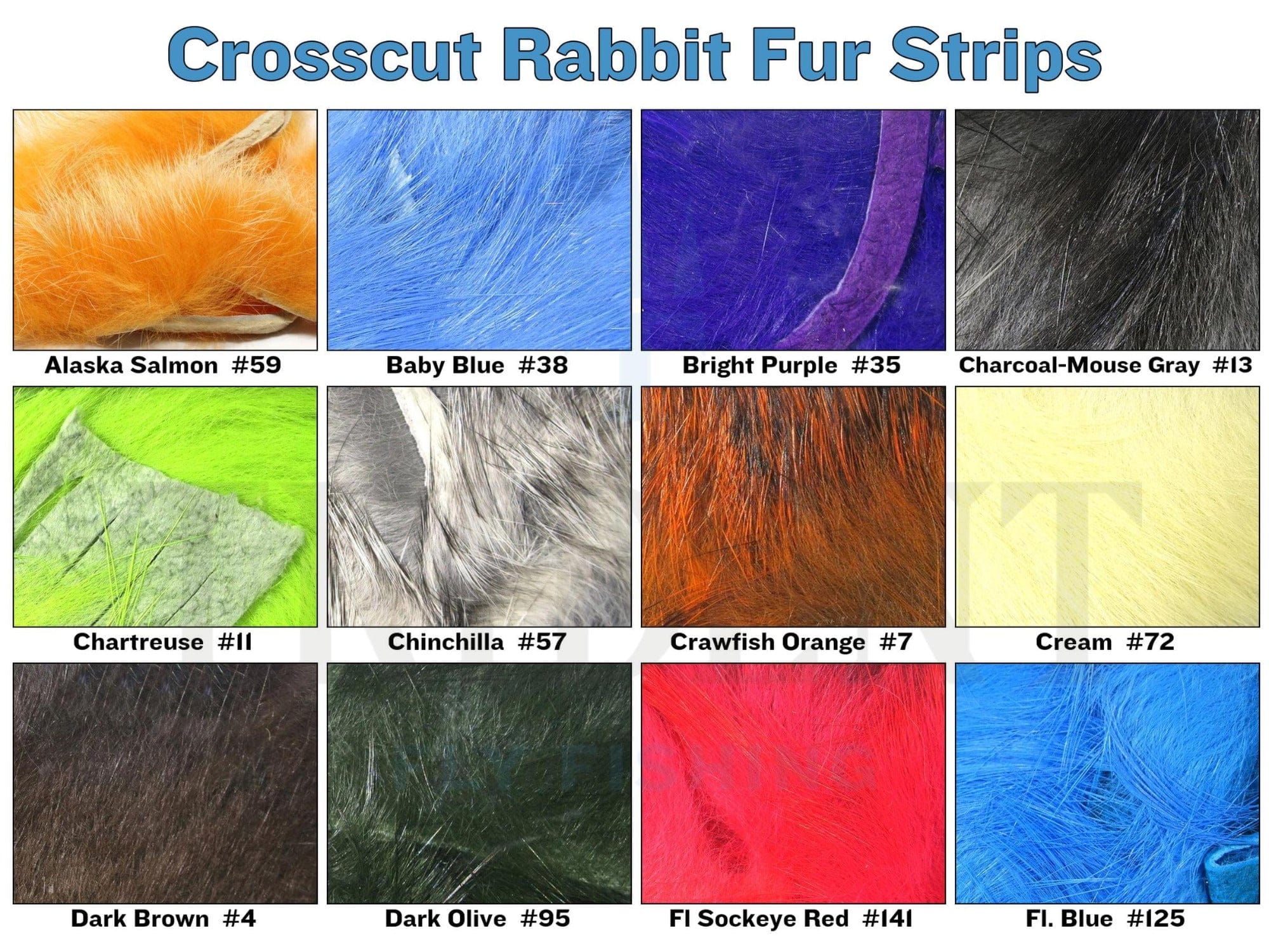 Spirit River UV2 Crosscut Rabbit Fur Strips