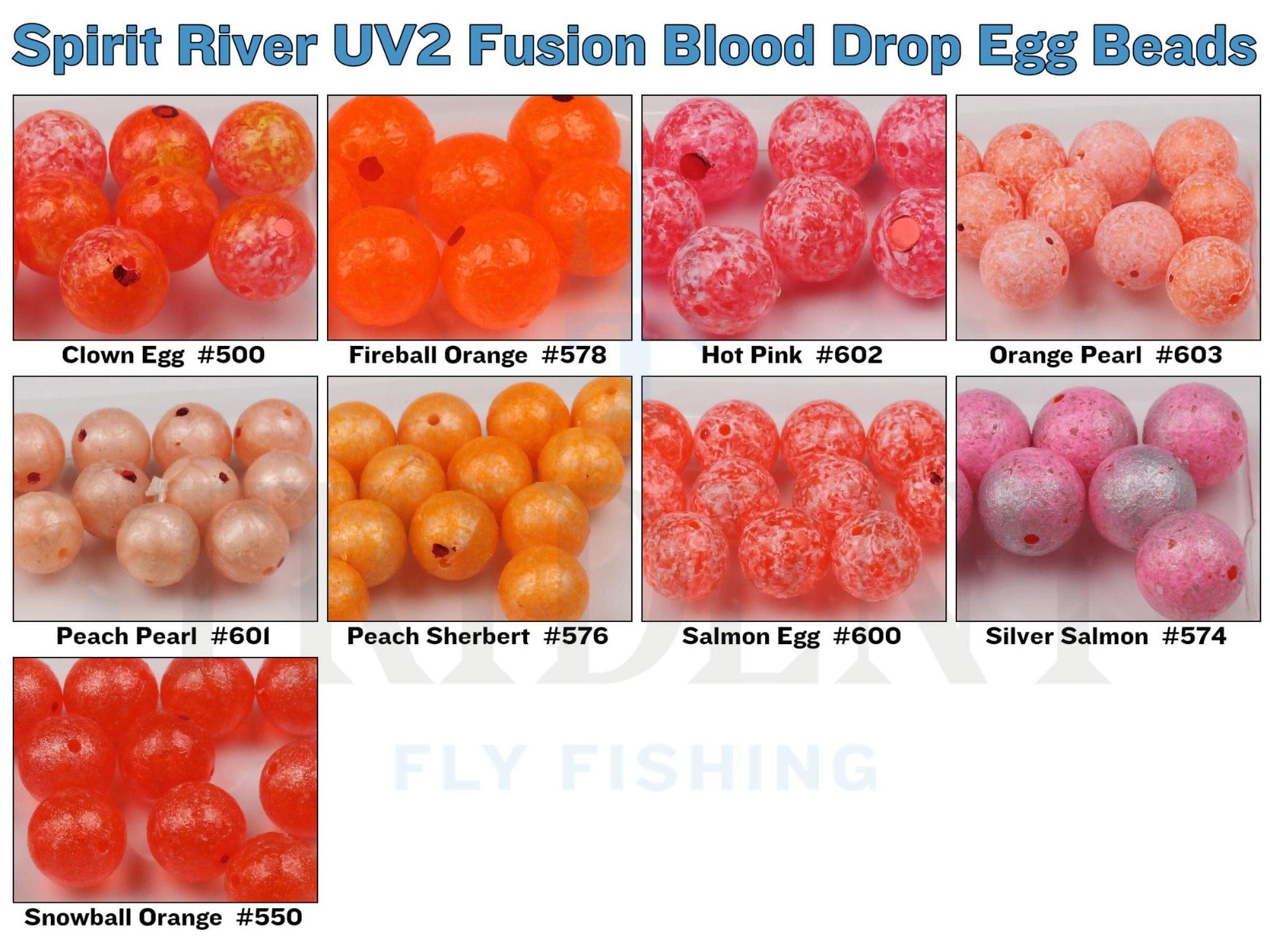 Spirit River UV2 Fusion Blood Drop Egg Beads