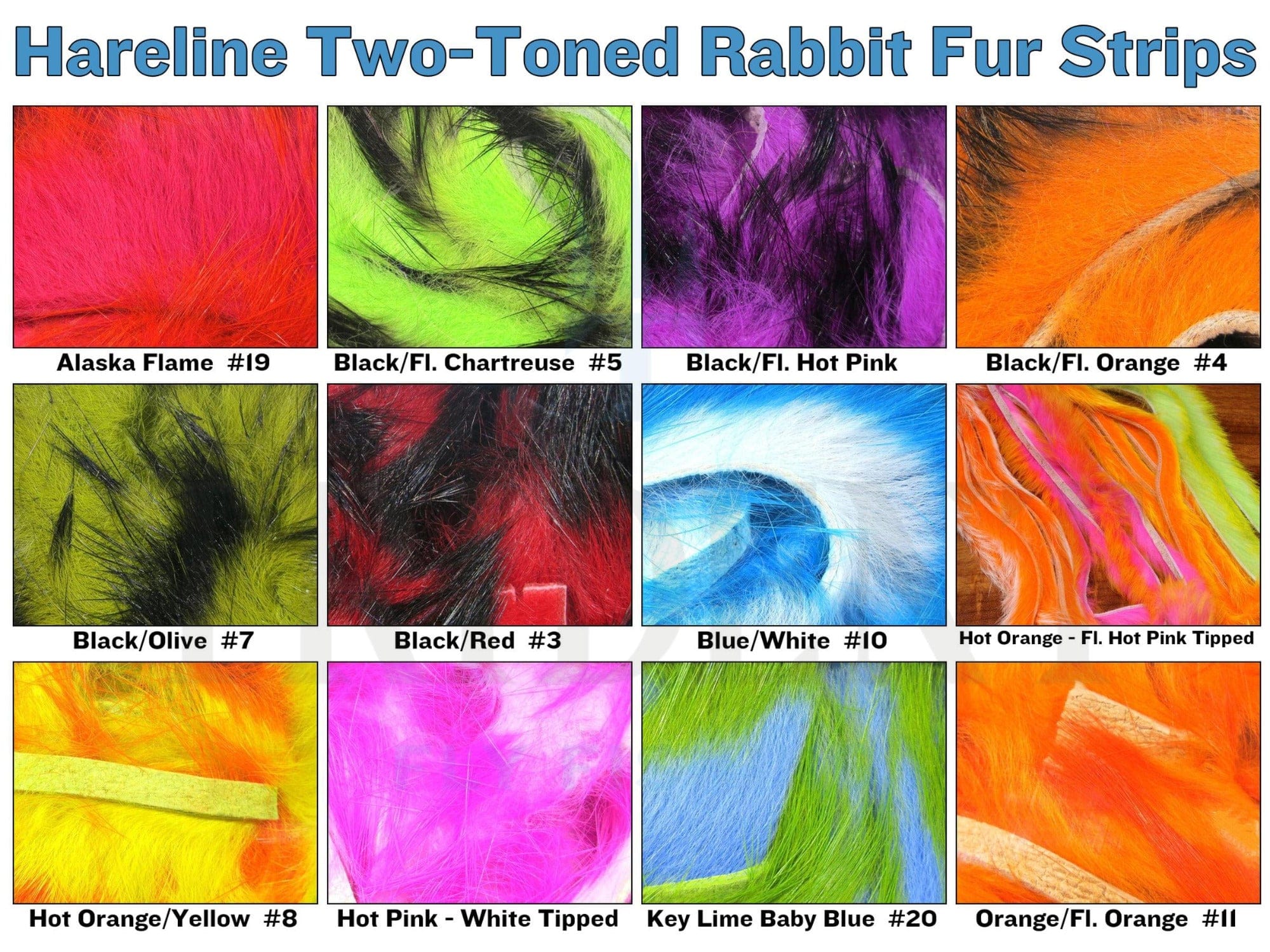 Spirit River UV2 Two-Tone Rabbit Fur Strips