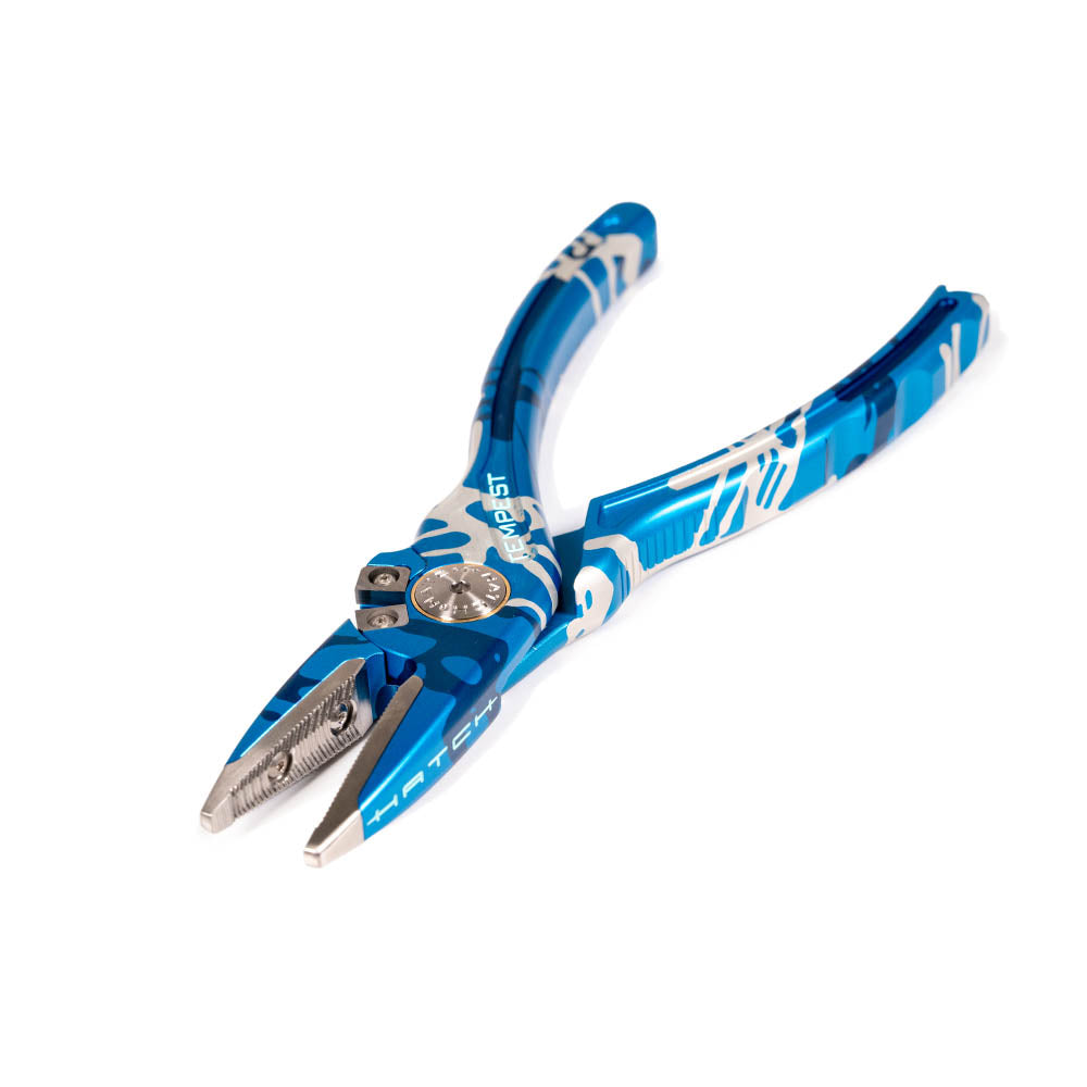 Hatch Splash Camo Tempest 2 Plier, jaws open, front view
