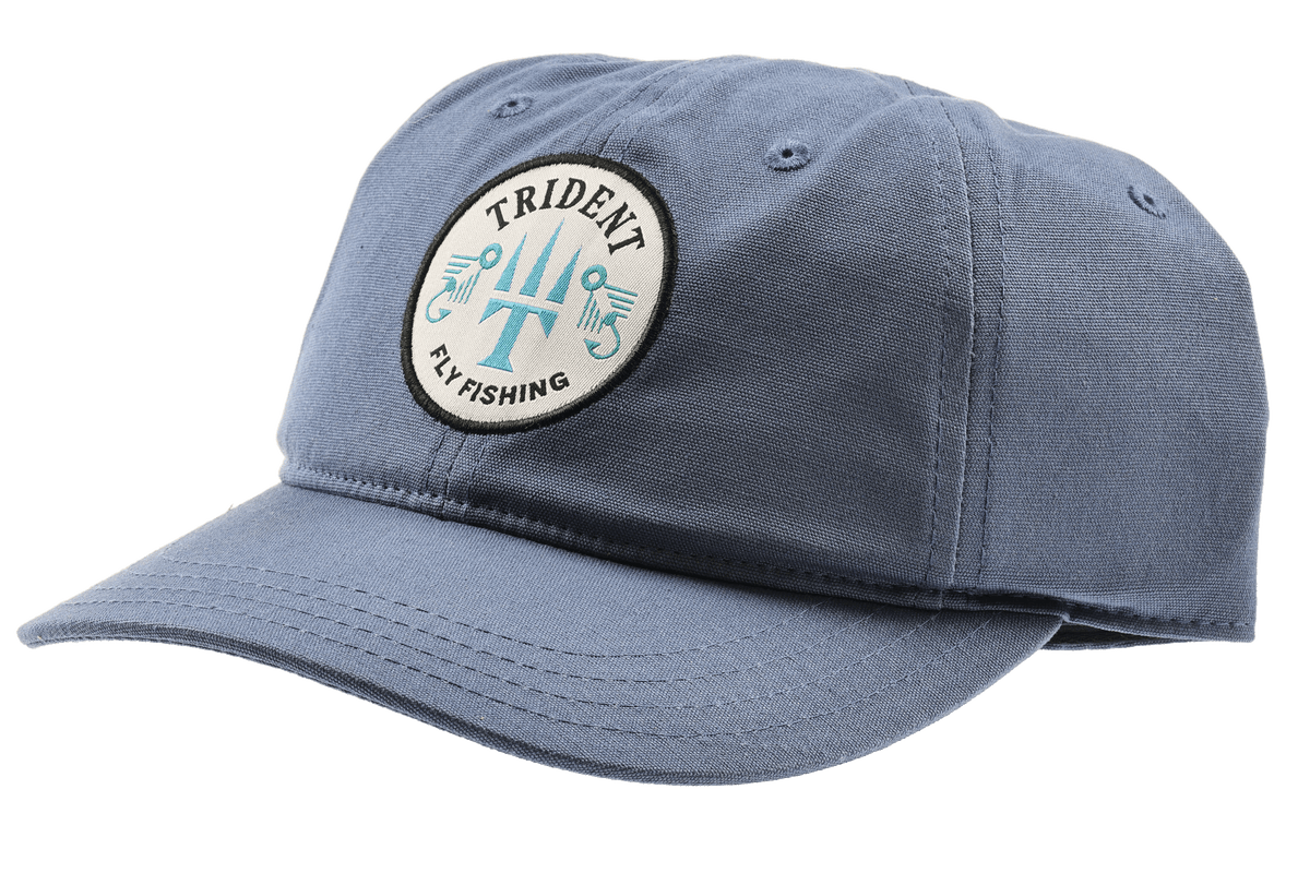Trident Fly Fishing Dad Hat - Light Blue Gray