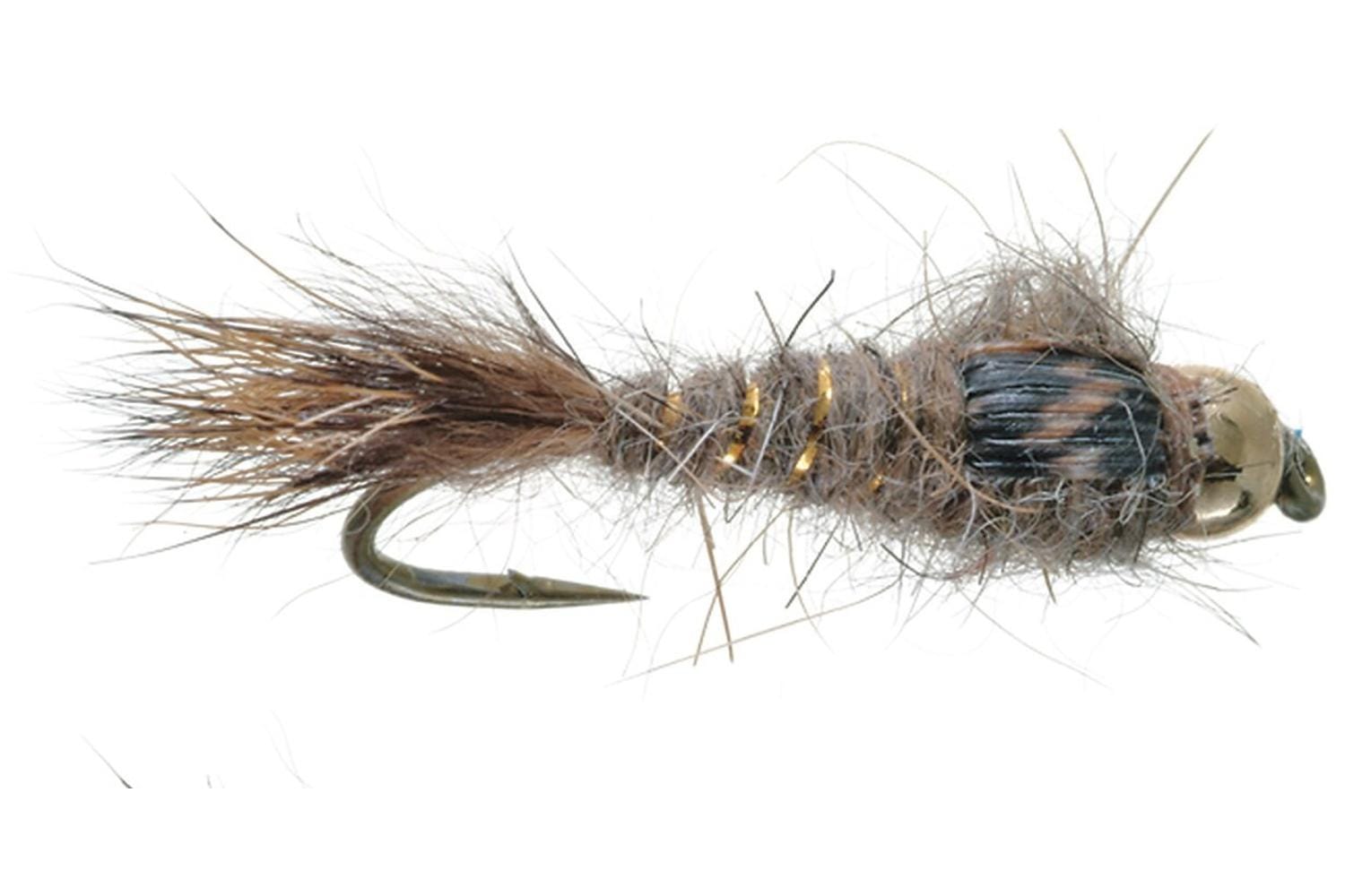 bead head fly fishing lures Nymph Flies Assortment to nymph for clear water conditions and mayfly hatches Gold Bead Hare's Ear 14