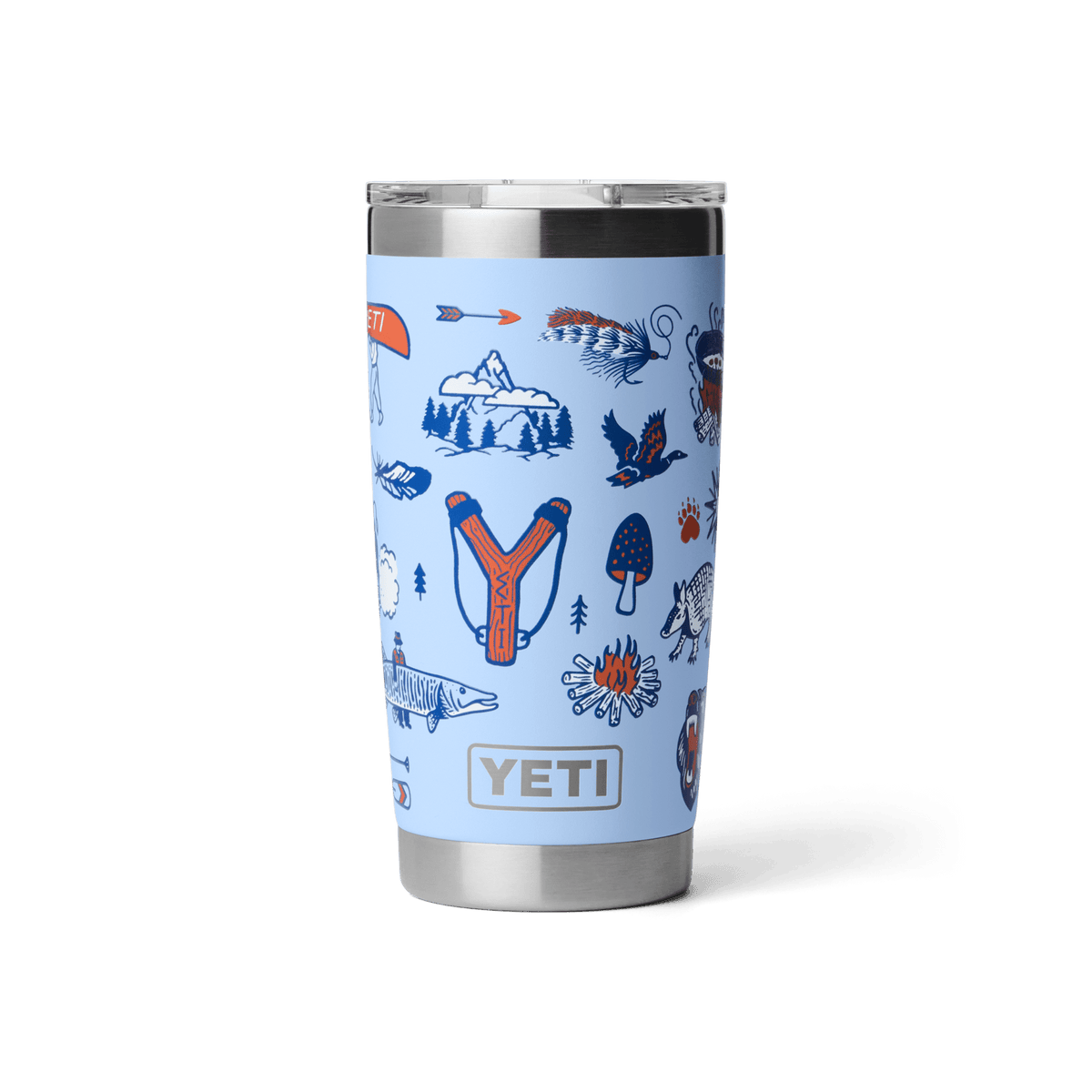 YETI Rambler 20 oz Tumbler in Big Sky Summer Camp, front view
