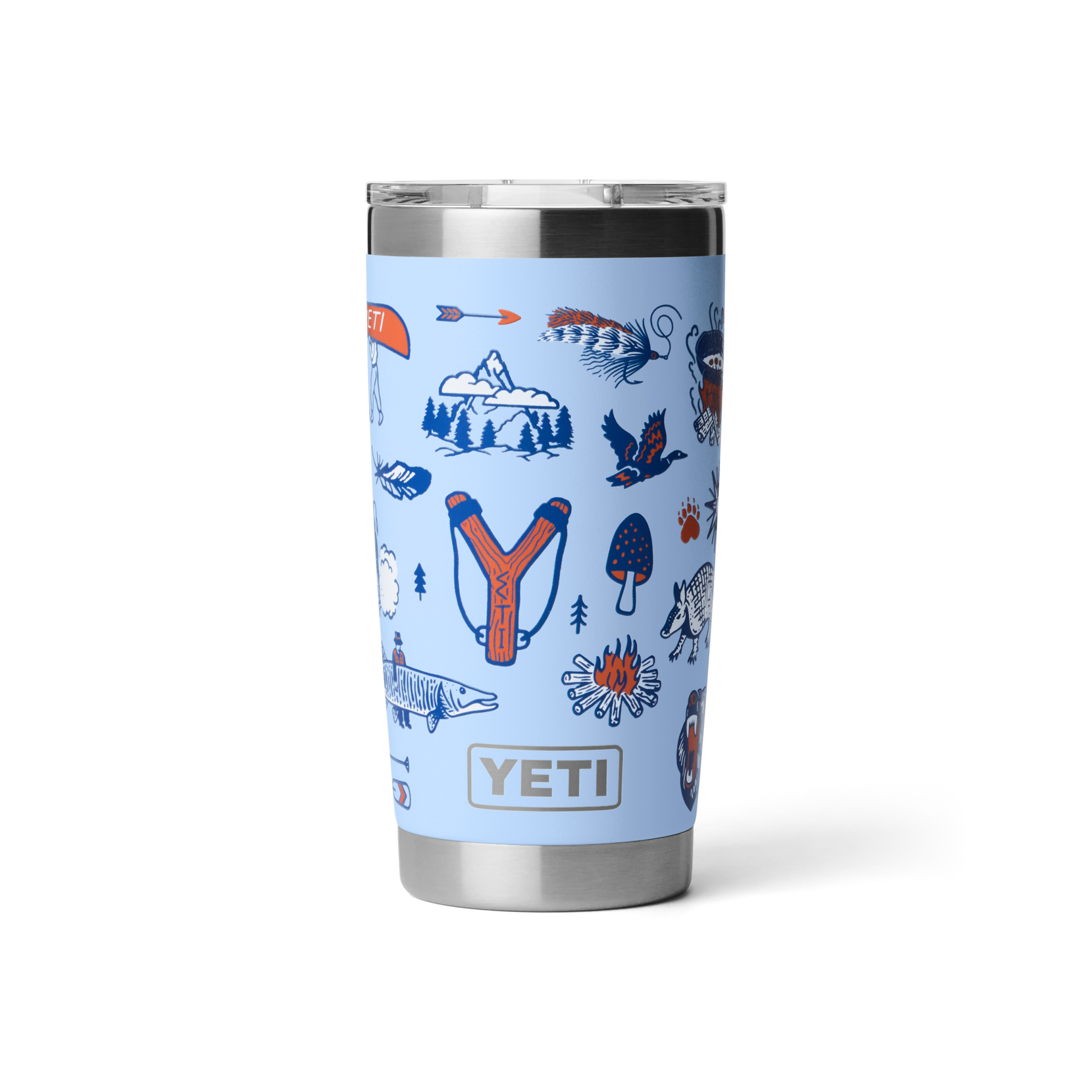 YETI Rambler 20 oz Tumbler in Big Sky Summer Camp, front view