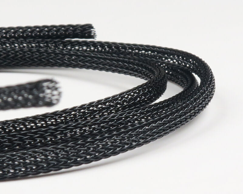 Fish-Skull black braided nylon body tubing coil for fly tying, glossy flexible mesh tubing