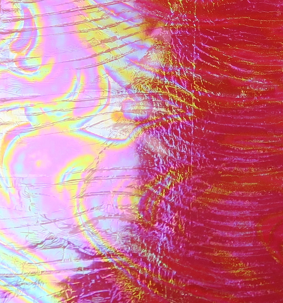 Hareline Chocklett's Sili Skin iridescent pink-magenta silicone fly tying skin with gold shimmer and textured ridges