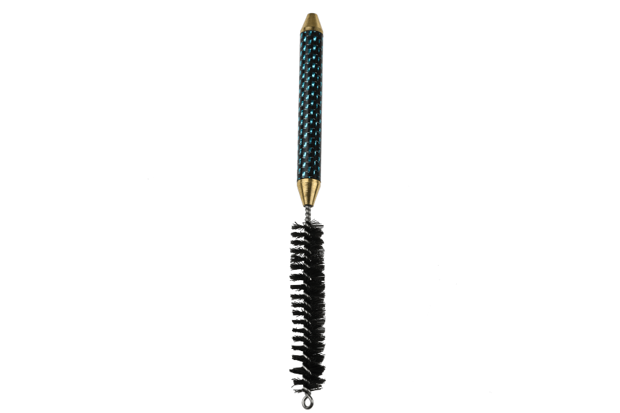 Dr. Slick Jumbo Carbon Fiber Dubbing Brush with black bristles and gold ferrule for fly tying
