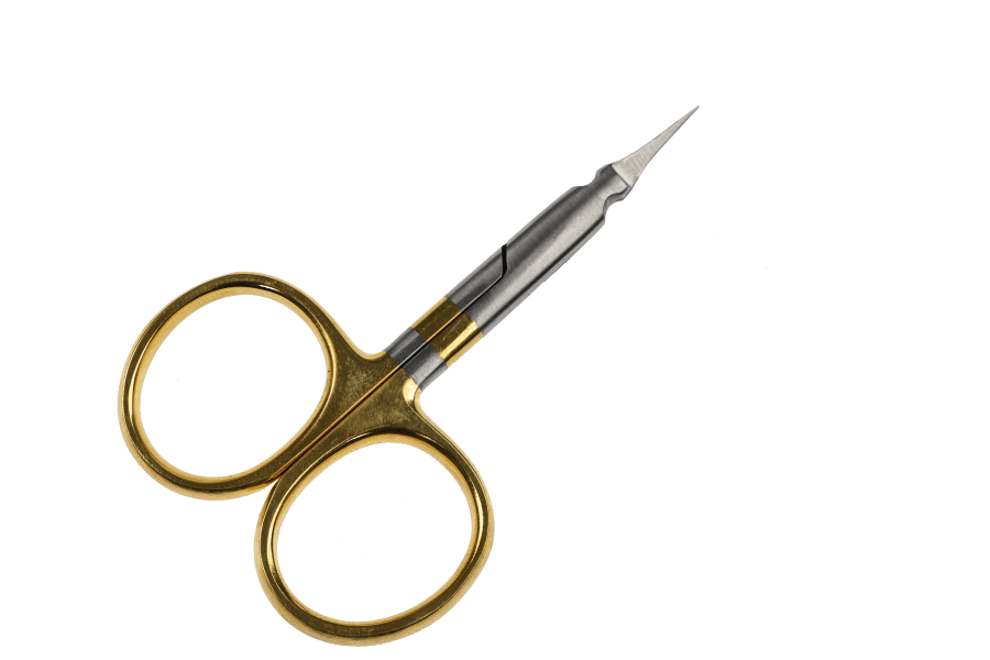 Dr. Slick Microtip Arrow Scissor with brass handles and stainless steel blade for precision fly tying