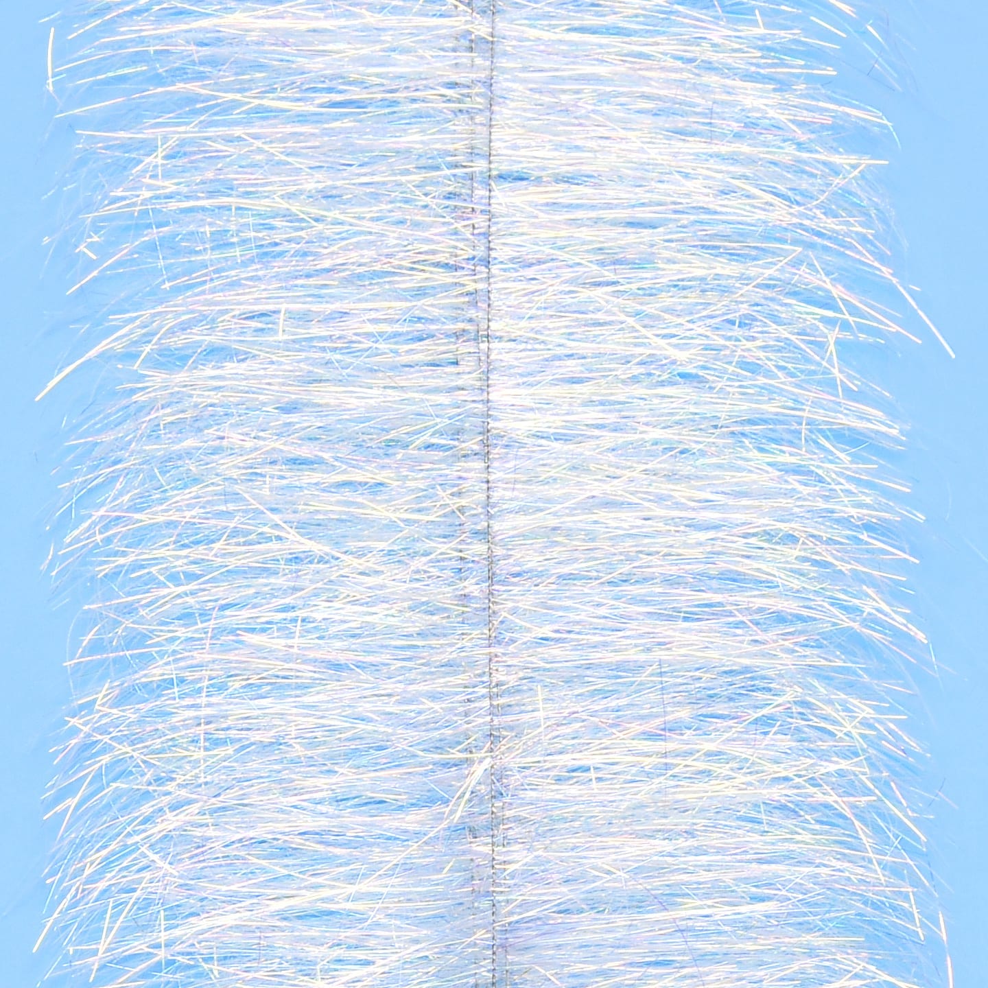 Enrico Puglisi Sparkle Brush, dense iridescent white synthetic fibers with holographic flash for fly tying