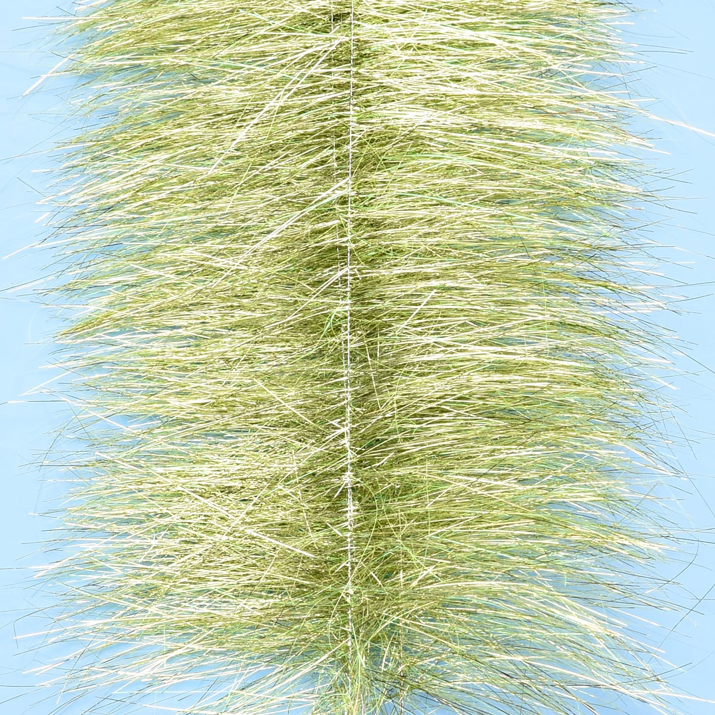 Enrico Puglisi Sparkle Brush with dense chartreuse-gold iridescent synthetic fibers on wire core for fly tying