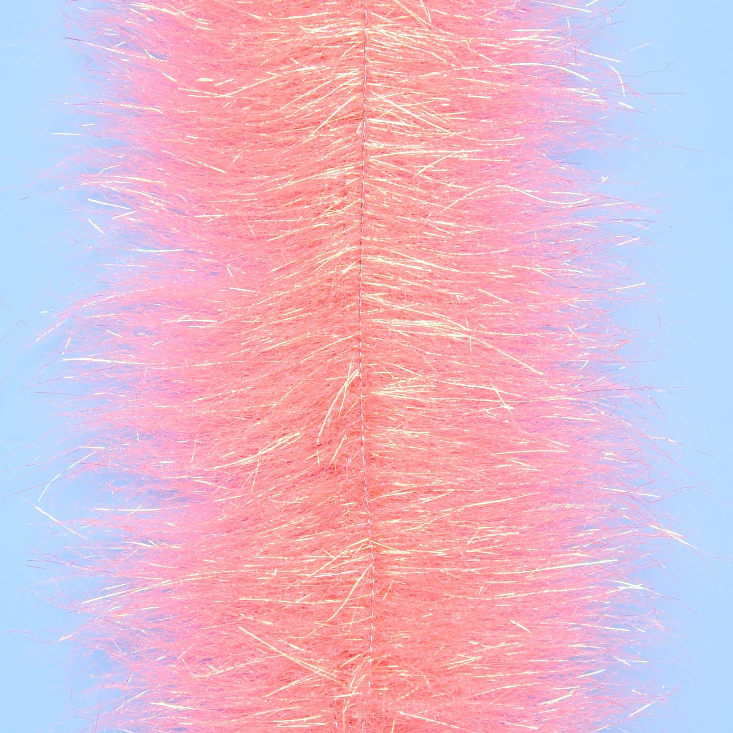 Enrico Puglisi Anadromus brush with pink synthetic fibers and iridescent tinsel strands for fly tying