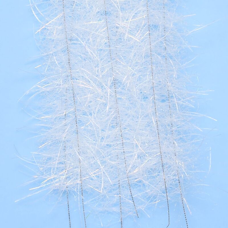 White iridescent synthetic hairy legs brush on thin wire stems for fly tying, Enrico Puglisi Tarantula