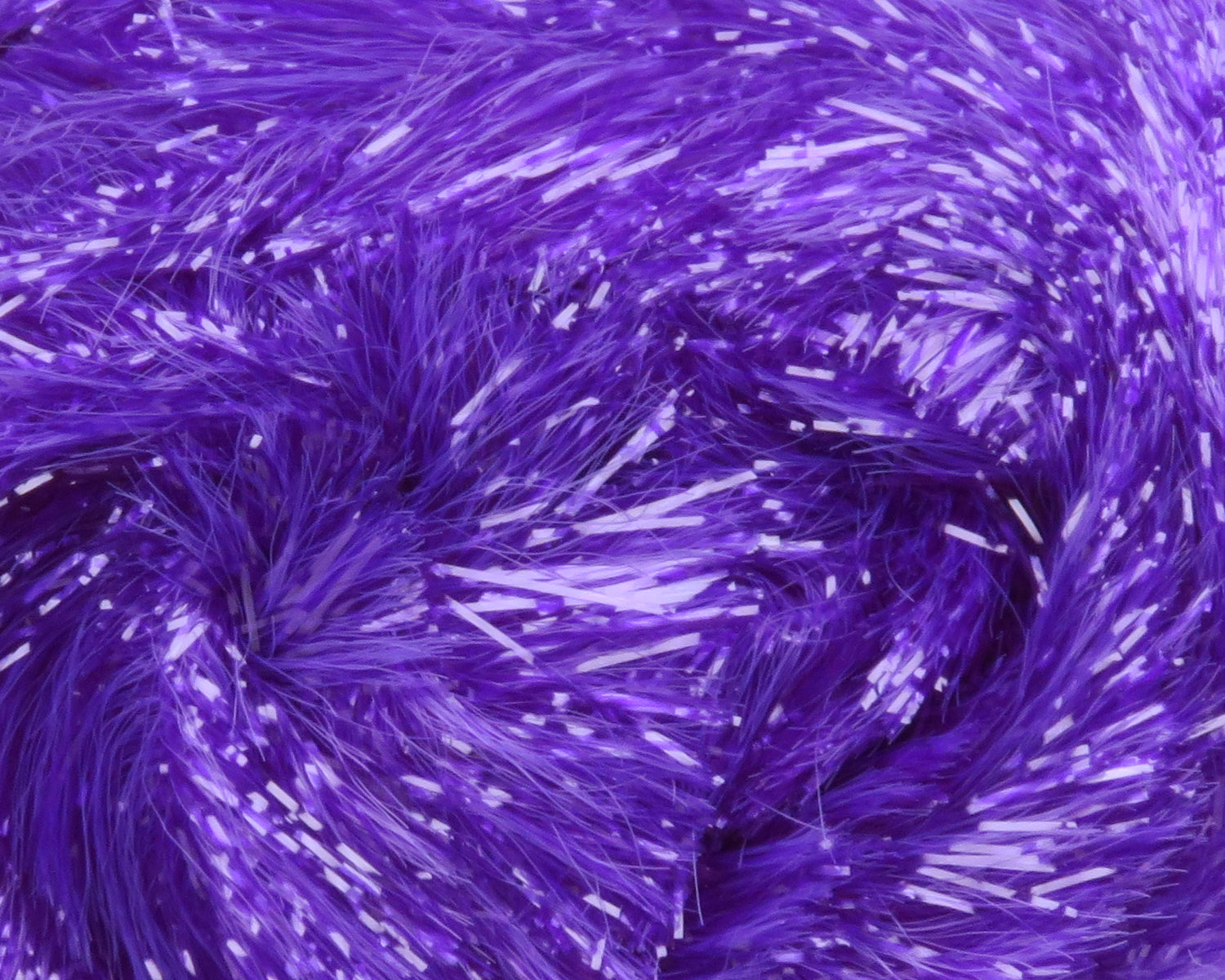 Vibrant purple Chocklett's Gamechanger chenille with fluffy fibers and reflective tinsel strands for fly tying