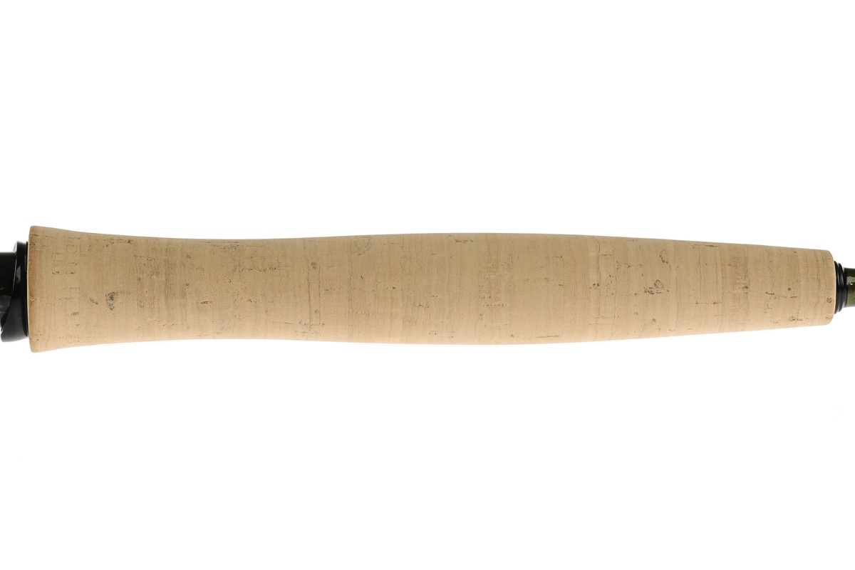 Hardy Aydon fly rod with cork handle and black hardware, displaying natural tan cork material and tapered design for fishing