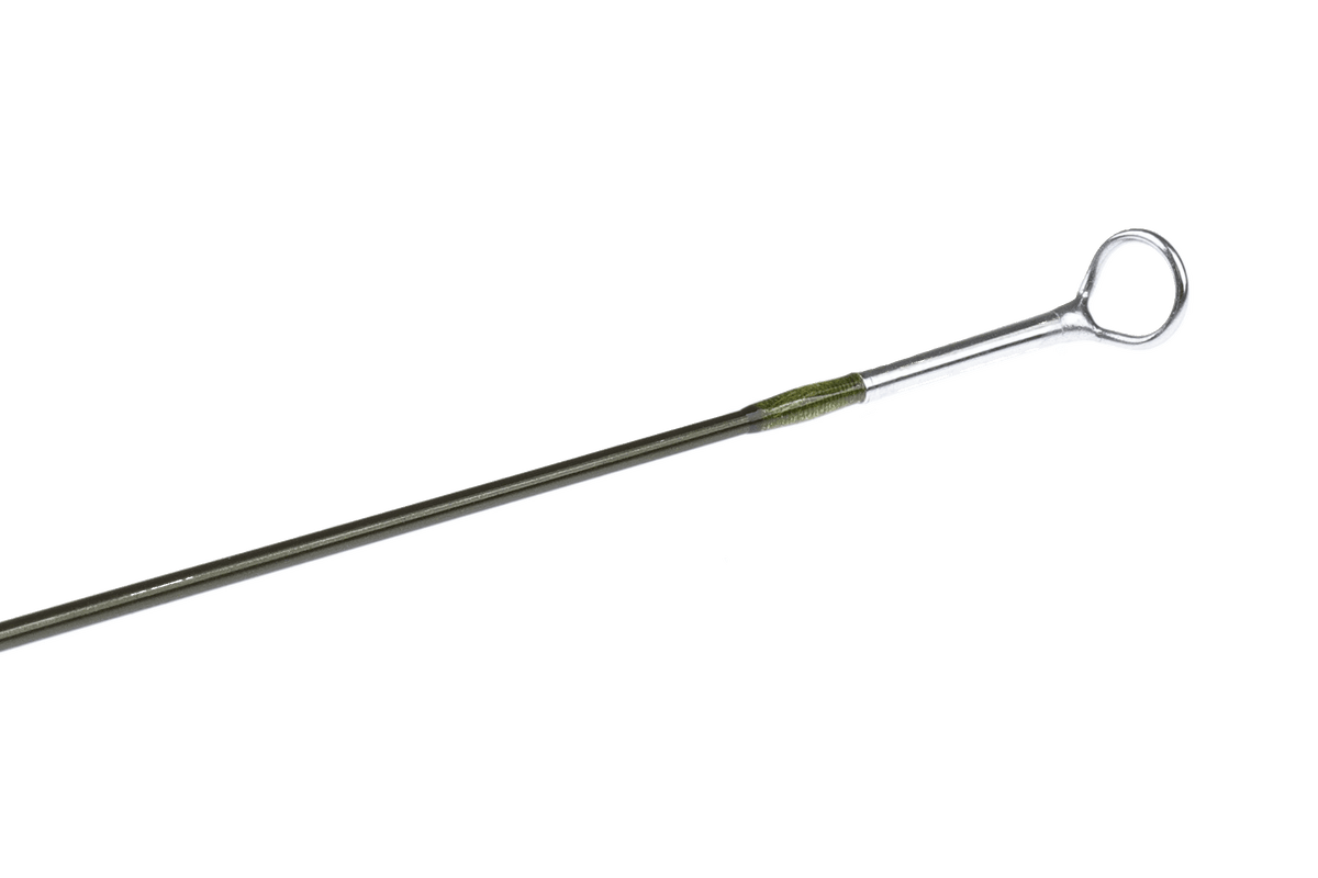 Hardy Aydon fly rod with metal loop guide and wrapped grip handle on white background
