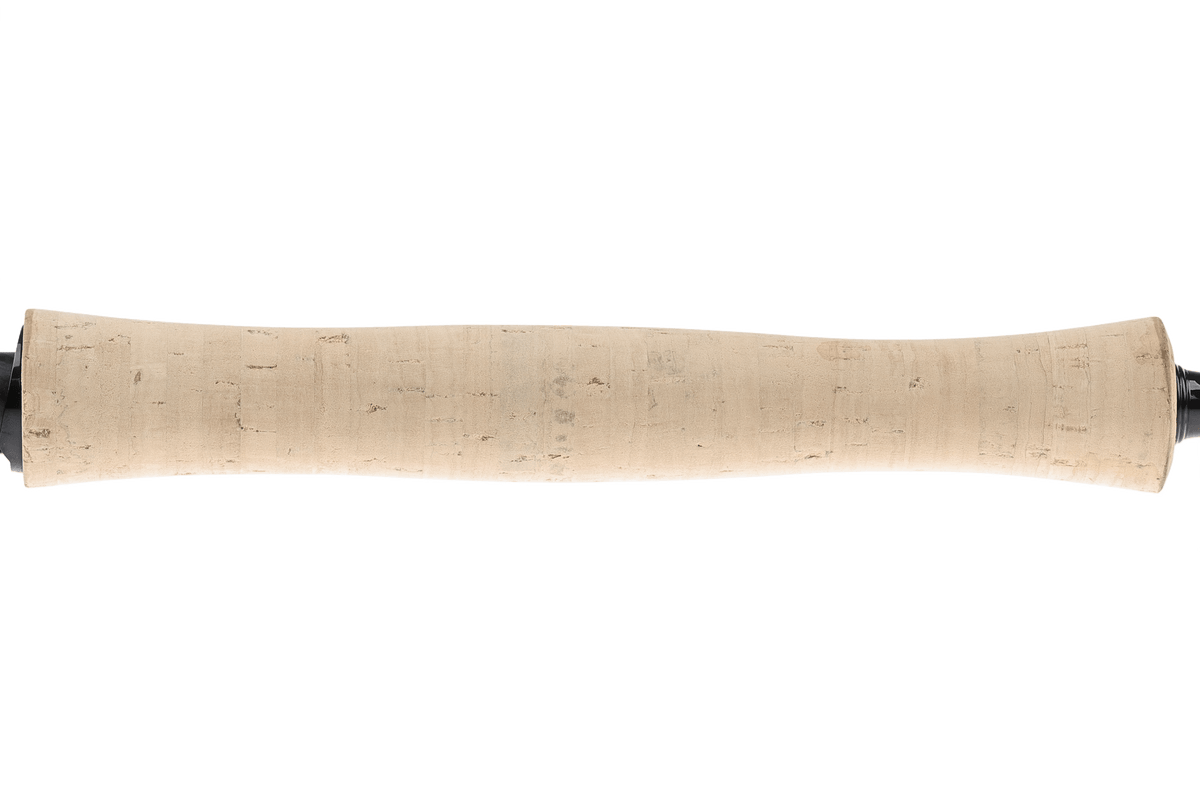 Hardy Firecrest fly rod handle with natural cork grip and dark ferrule detail against white background