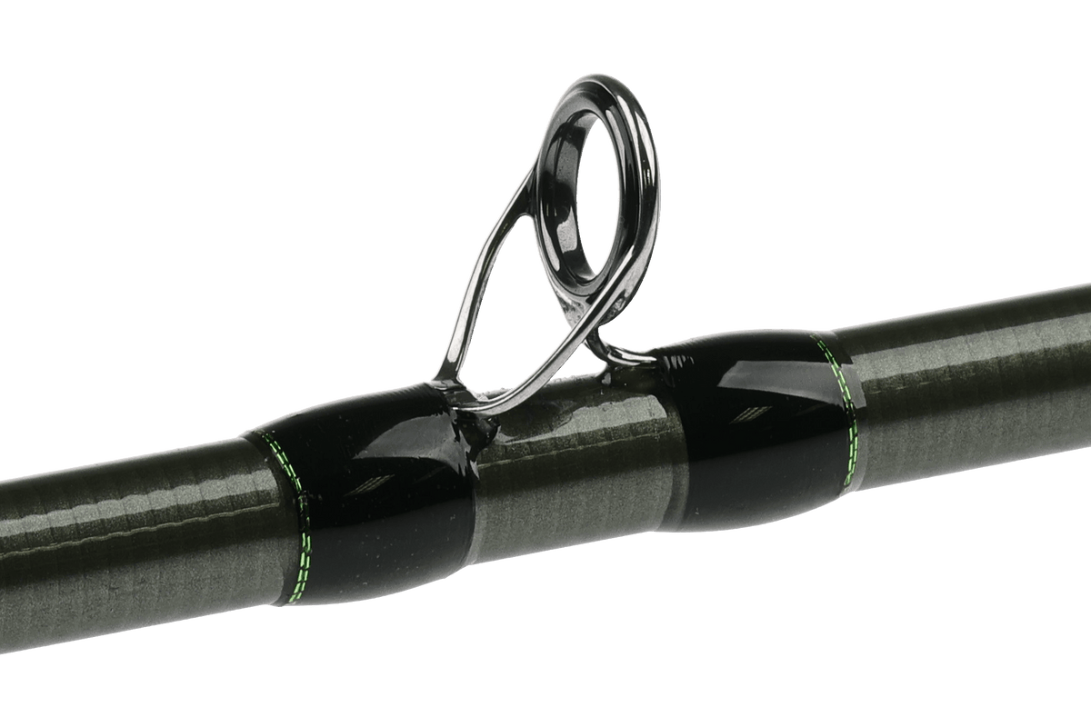 Hardy Tactus Dry Fly Rod with black grip and guide detail on white background