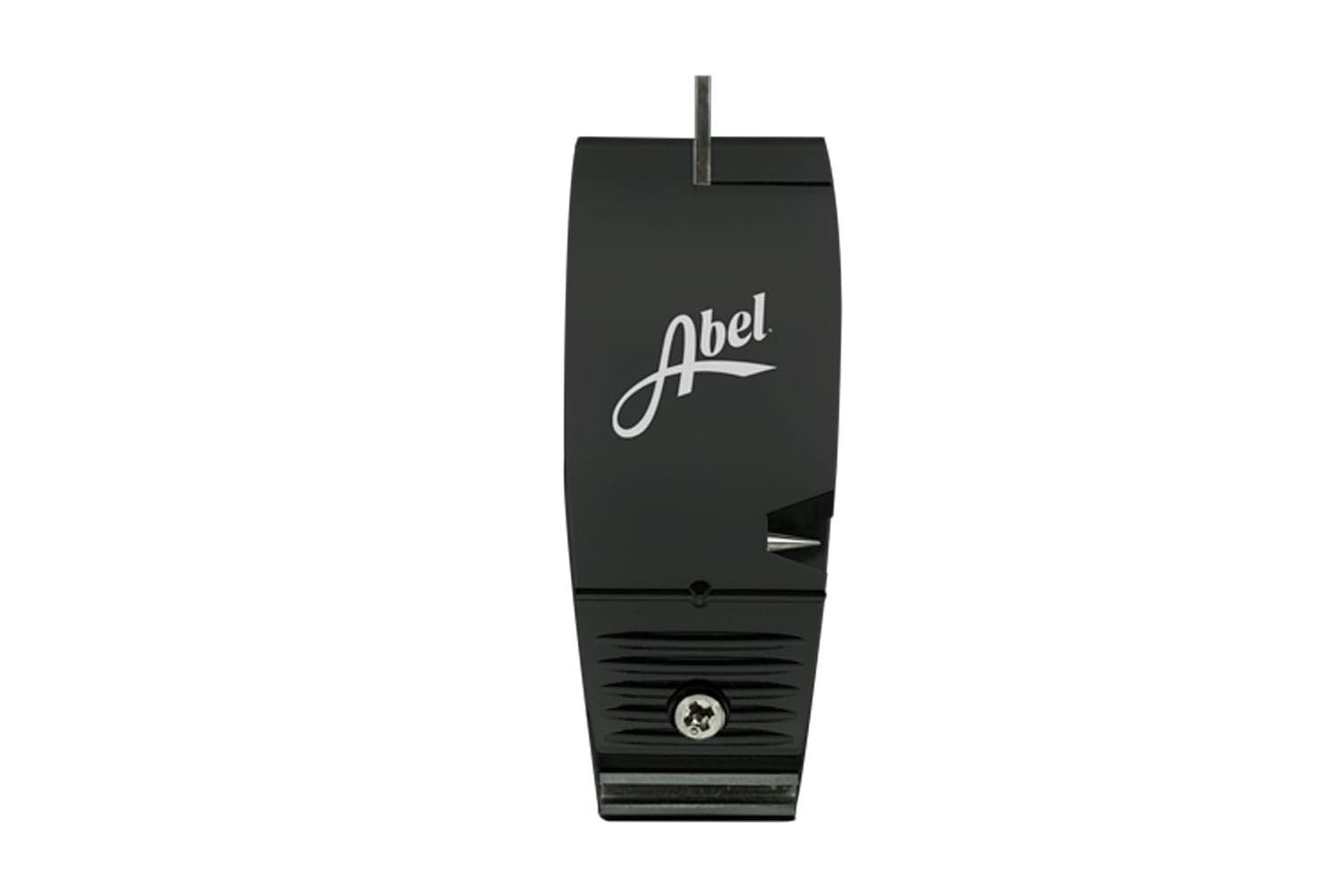 Black Abel nippers with white logo, compact plastic body and exposed metal cutting blade and screw