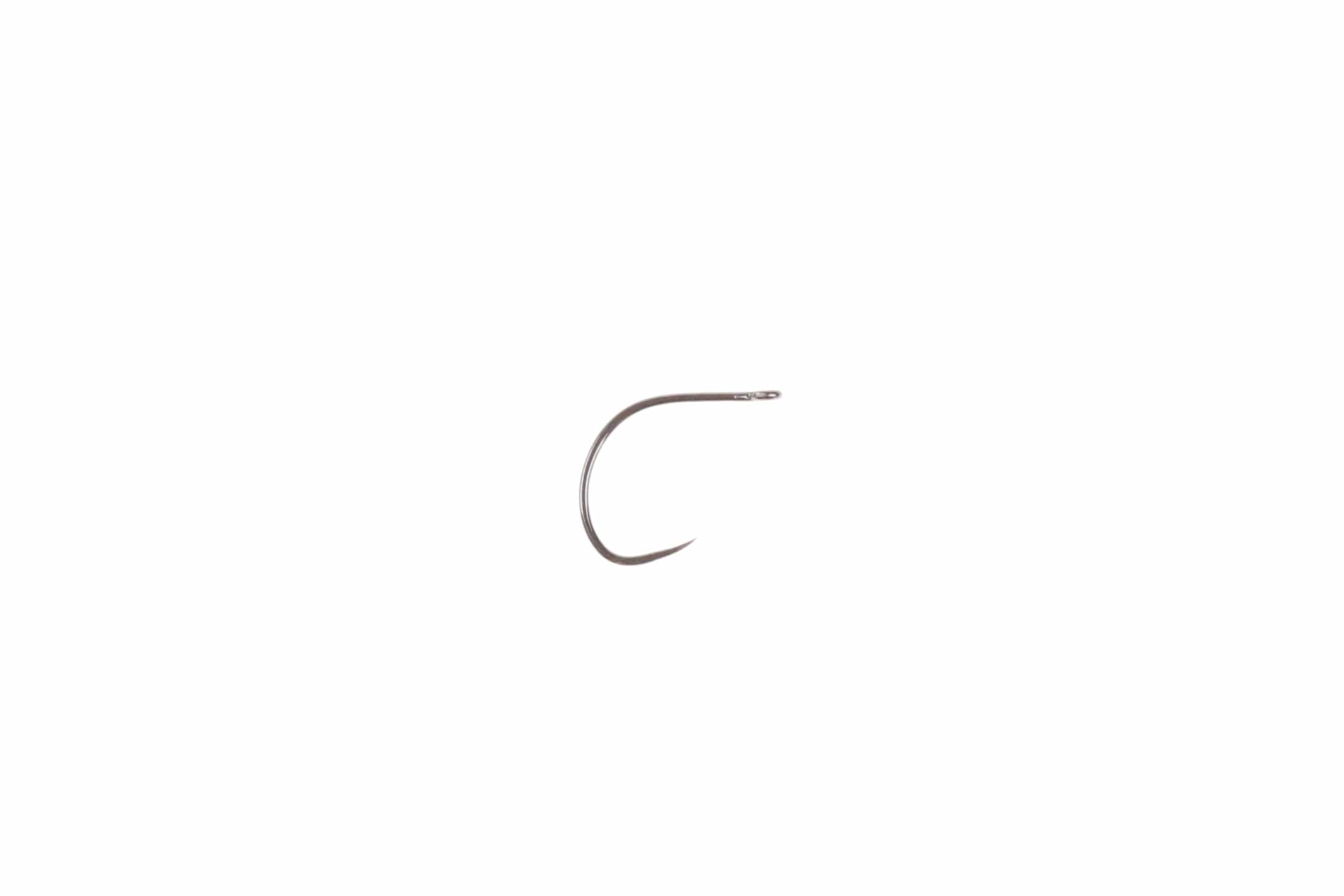 Bronze Ahrex short-shank big-gap dry fly hook with straight eye and round bend for fly tying