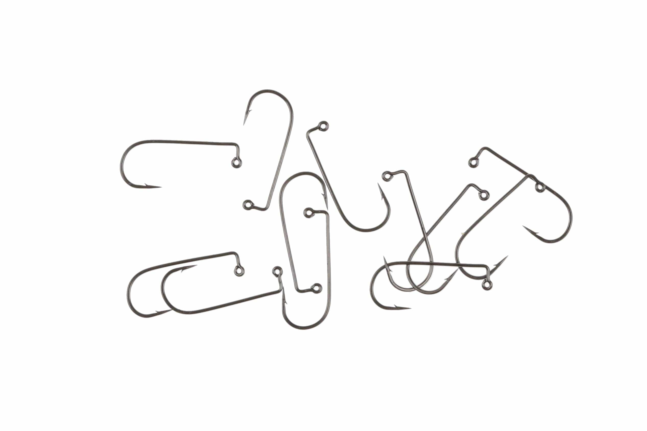 Gunmetal Ahrex 90 degree jig hooks, carbon-steel fly tying hooks with upturned eye and barbed points