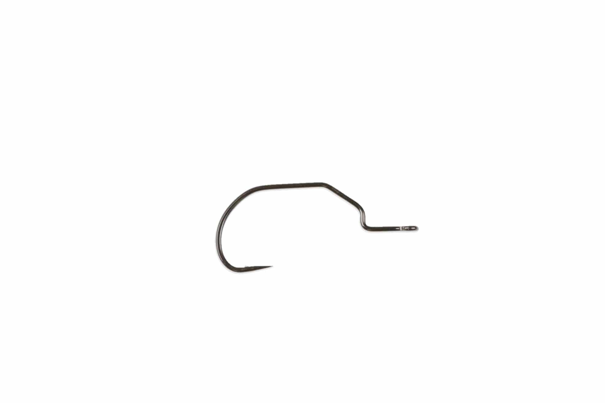 Ahrex PR378 gunmetal swimbait hook with wide gap, kinked shank and sharp needle point