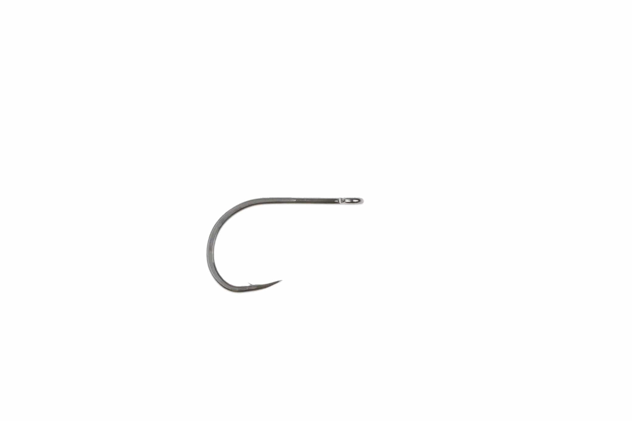 Silver metal saltwater fly tying hook with long curved shank, wide gape and sharp needle point Ahrex SA280