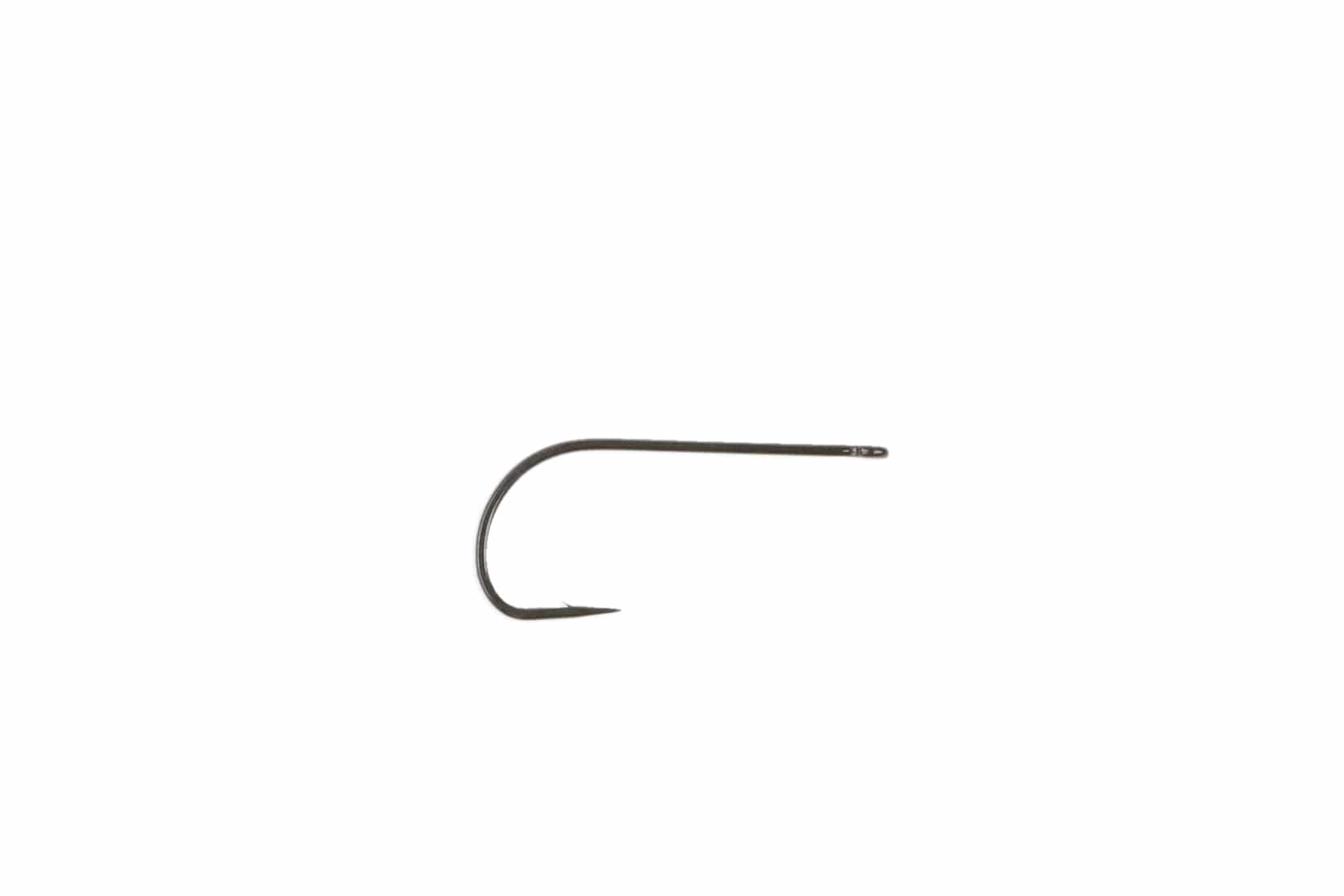 Ahrex TP605 bronze light trout predator hook with slim straight eye, round bend and sharp barbed point, fly tying