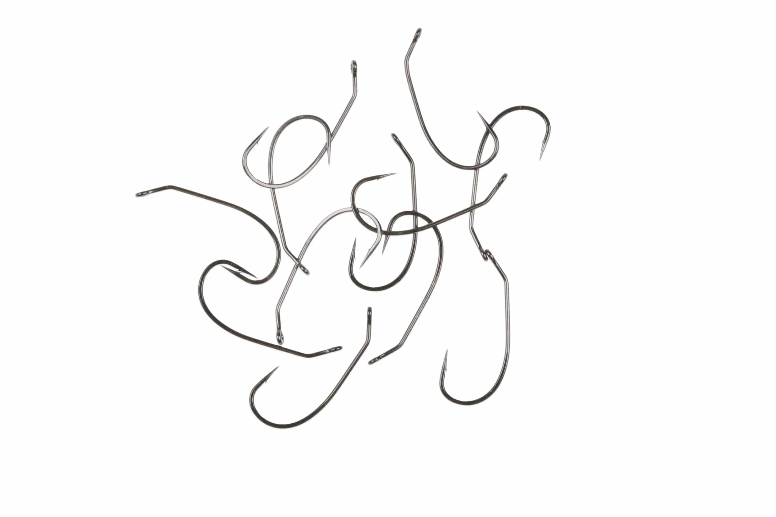 Ahrex TP650 bent streamer hooks, black nickel steel, long shank with 26° hook bend and sharp needle points for fly tying