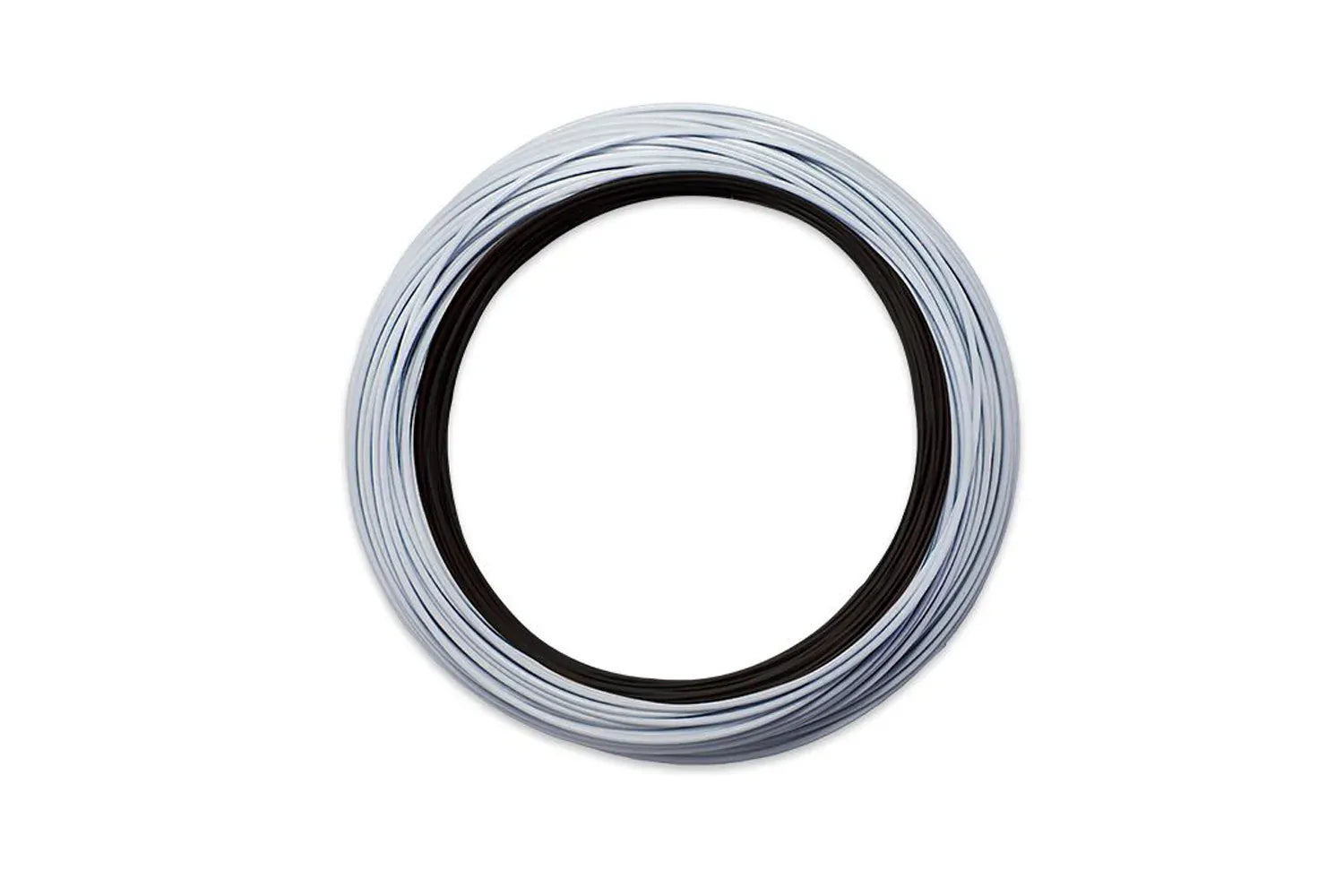 Airflo Superflo 40+ Expert fly line coiled, pale gray/ice blue outer with black core, smooth coated fly fishing line