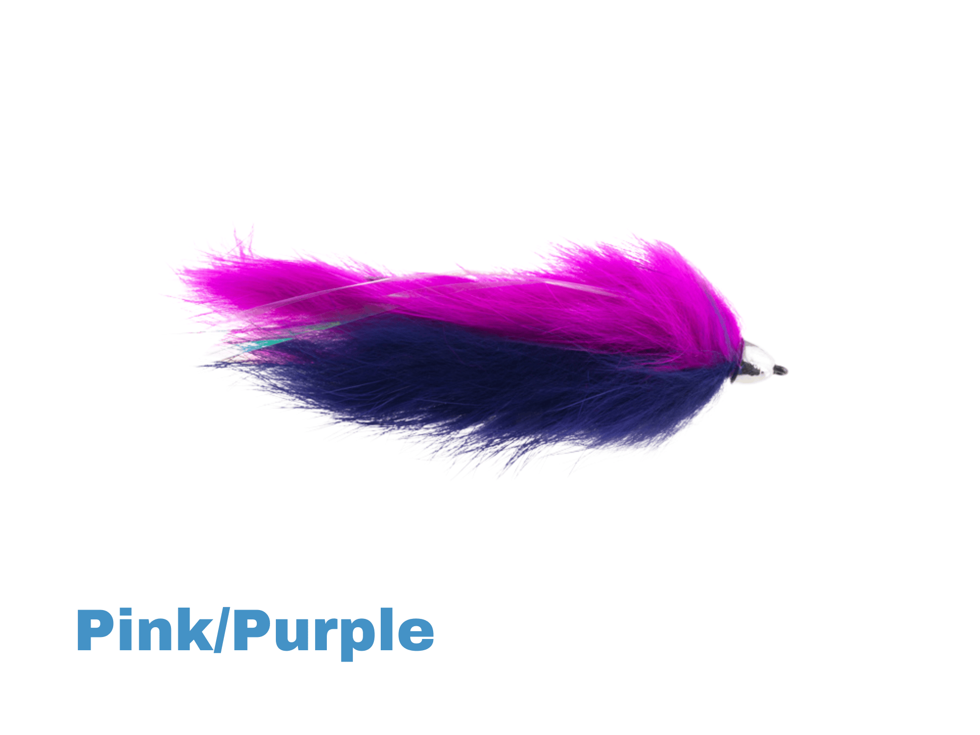 Aquaflies Dolly Llama fly streamer with hot pink top, deep purple underbody, marabou fur and silver bead head
