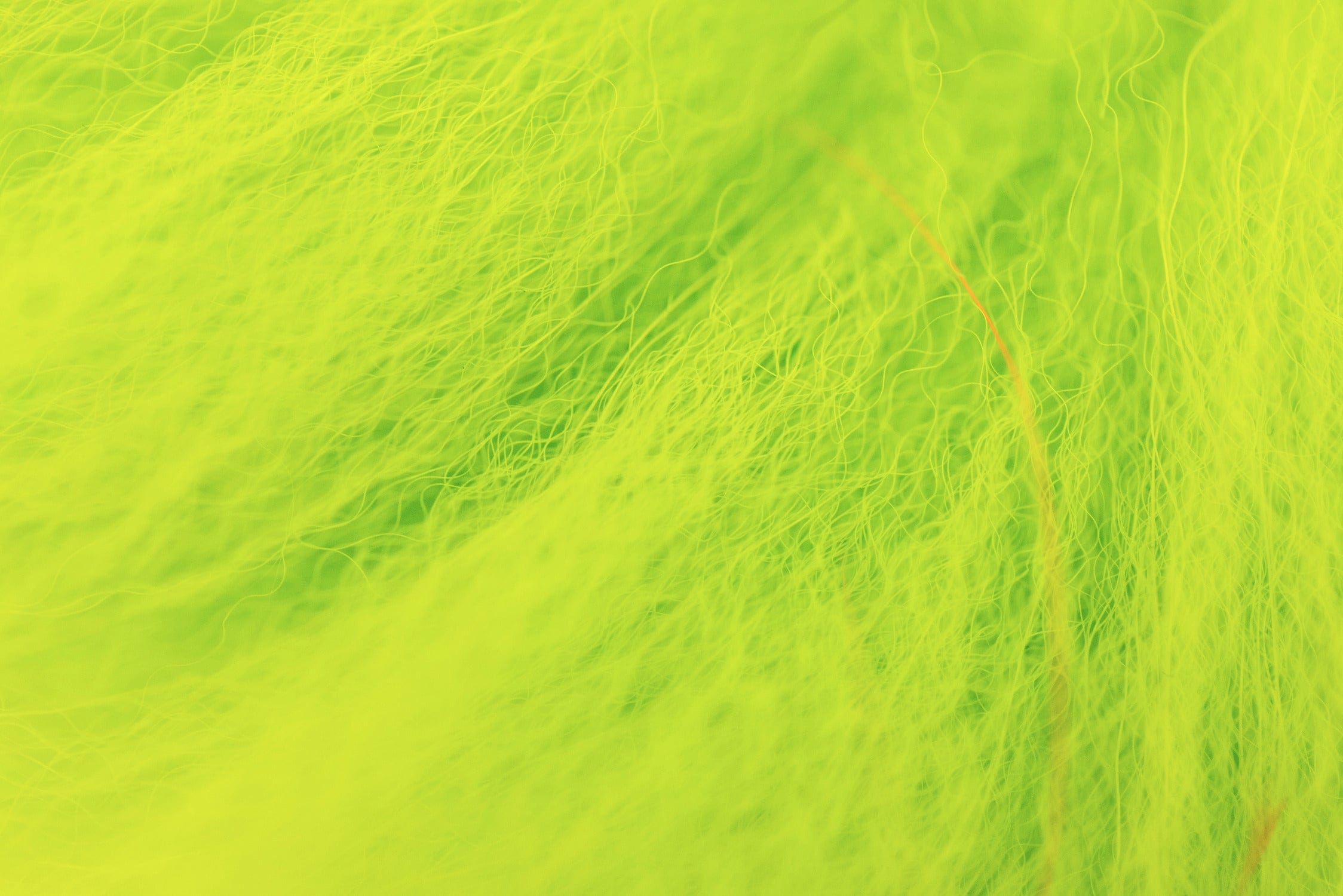 Chartreuse and neon yellow fox fur fibers, fluffy long strands for fly tying from Arctic Fisherman pack