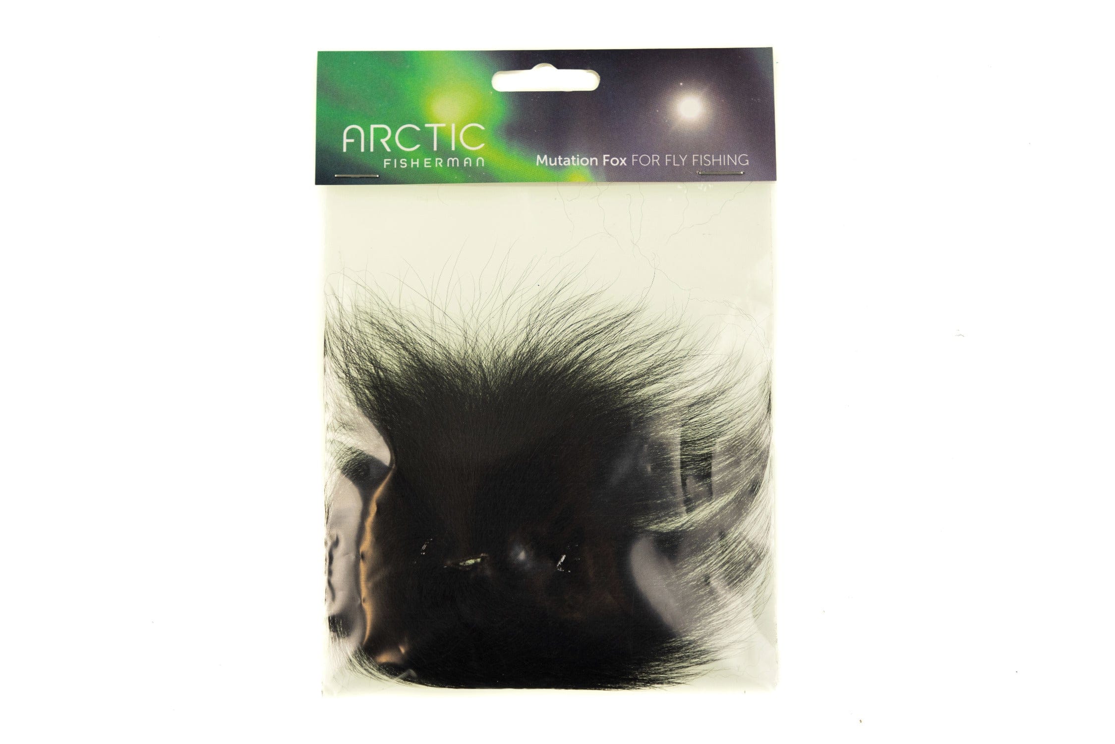 Arctic Fisherman Mutation Fox hair pack with long wispy black fibers for fly tying