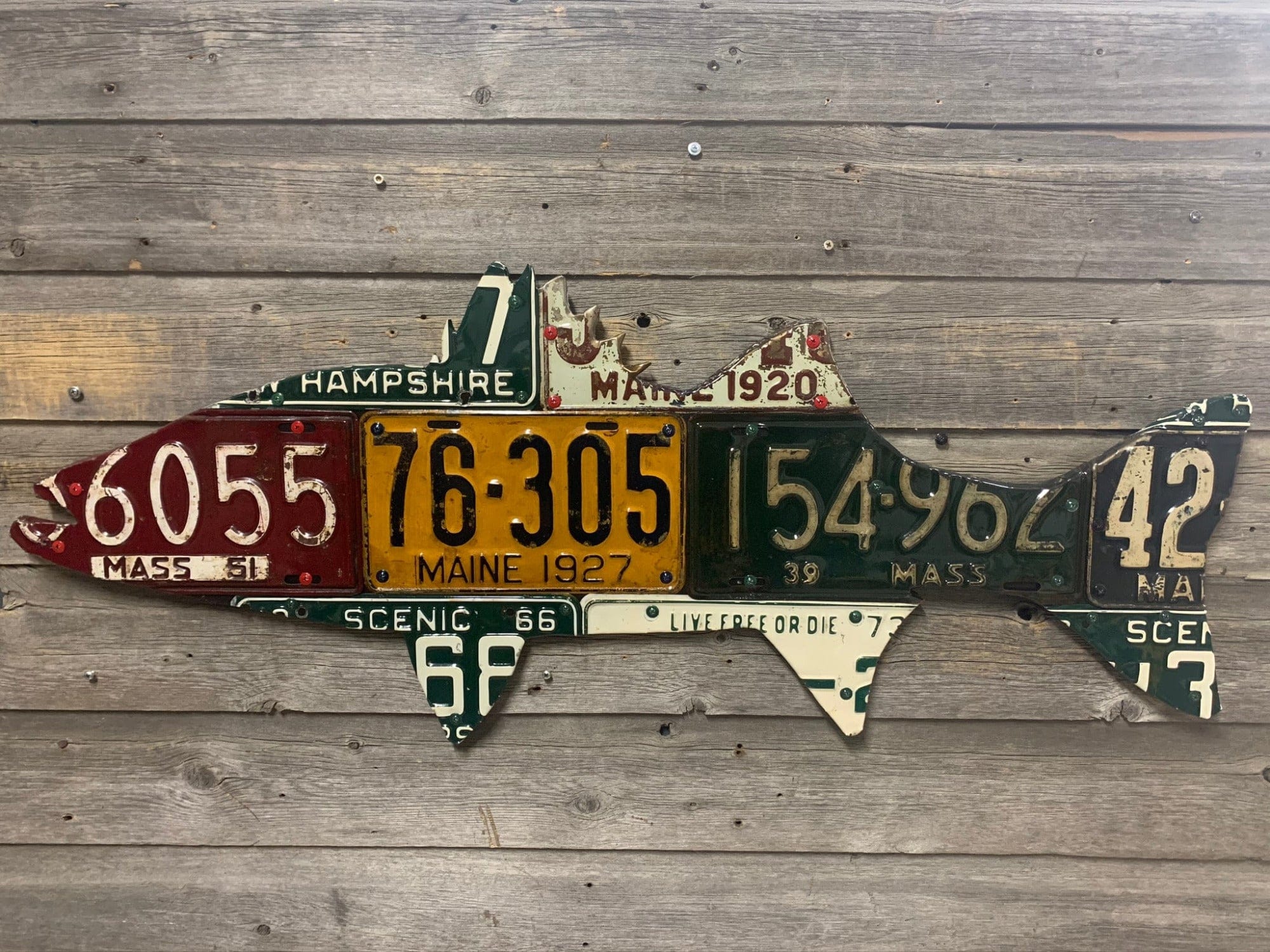 New England Striped Bass License Plate Artwork - Image 1