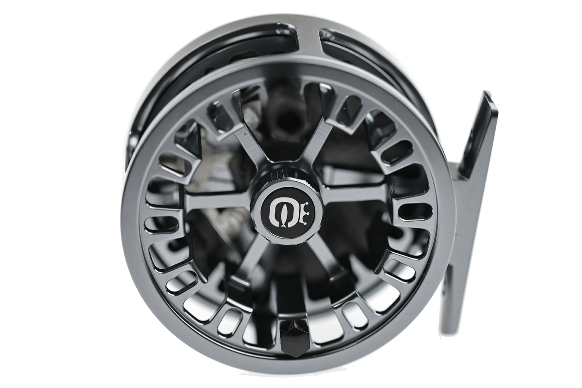 Cortland Retro Click fly reel in silver and black with mechanical drag system and ergonomic handle design