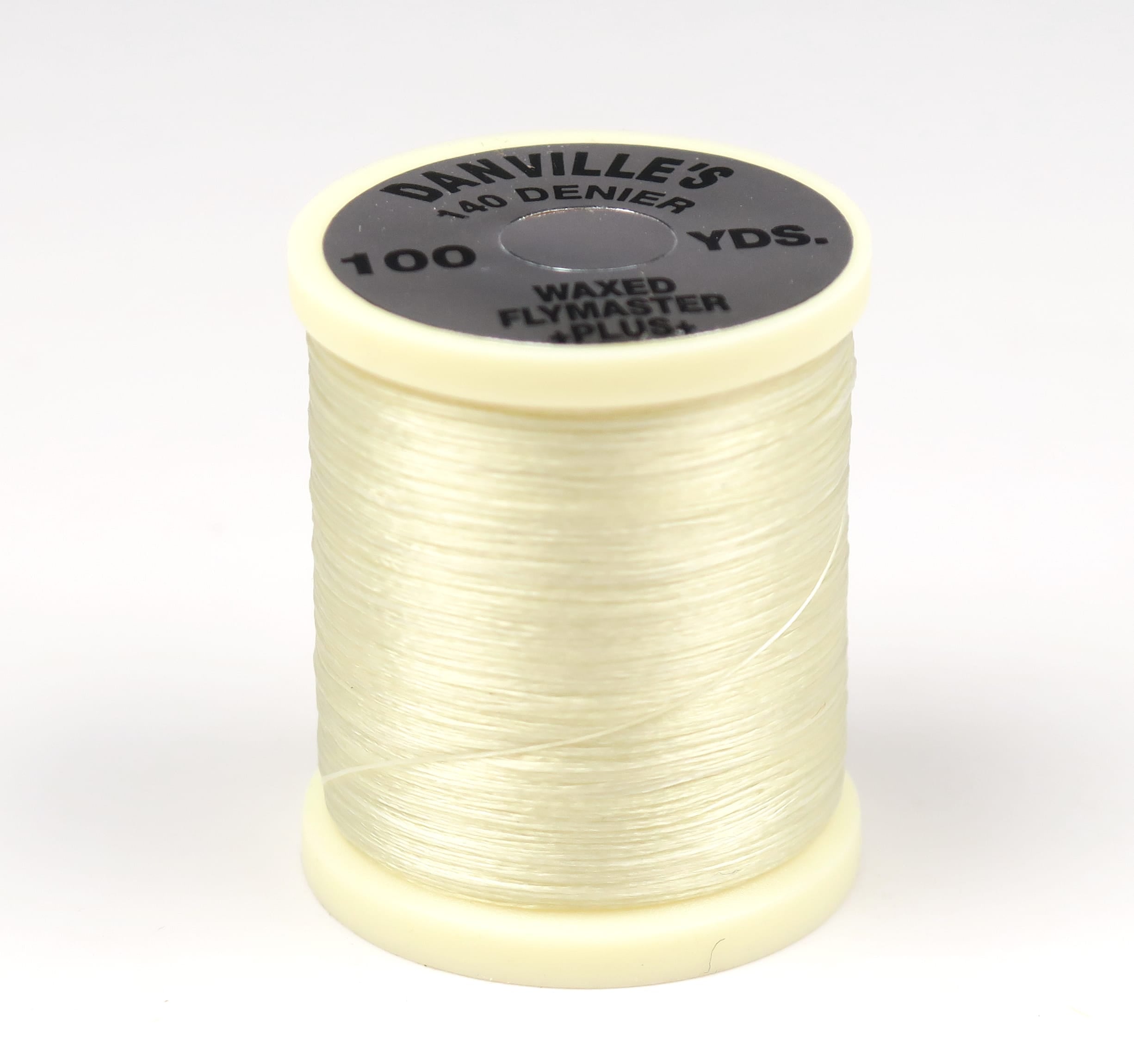 Danville cream 140 denier waxed Flymaster Plus spool with smooth glossy fly tying thread on plastic bobbin