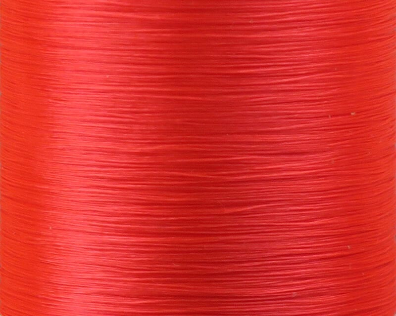 Bright red Danville Flymaster 6/0 70 denier fly tying thread, smooth glossy synthetic strands tightly wound