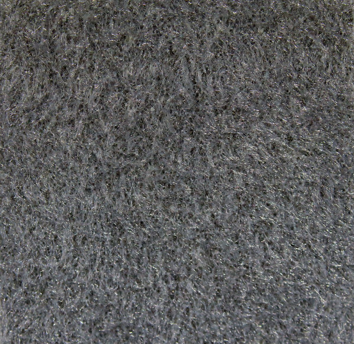 Gray thin furry foam sheet with fine silvery fibers, adhesive-backed fly tying material